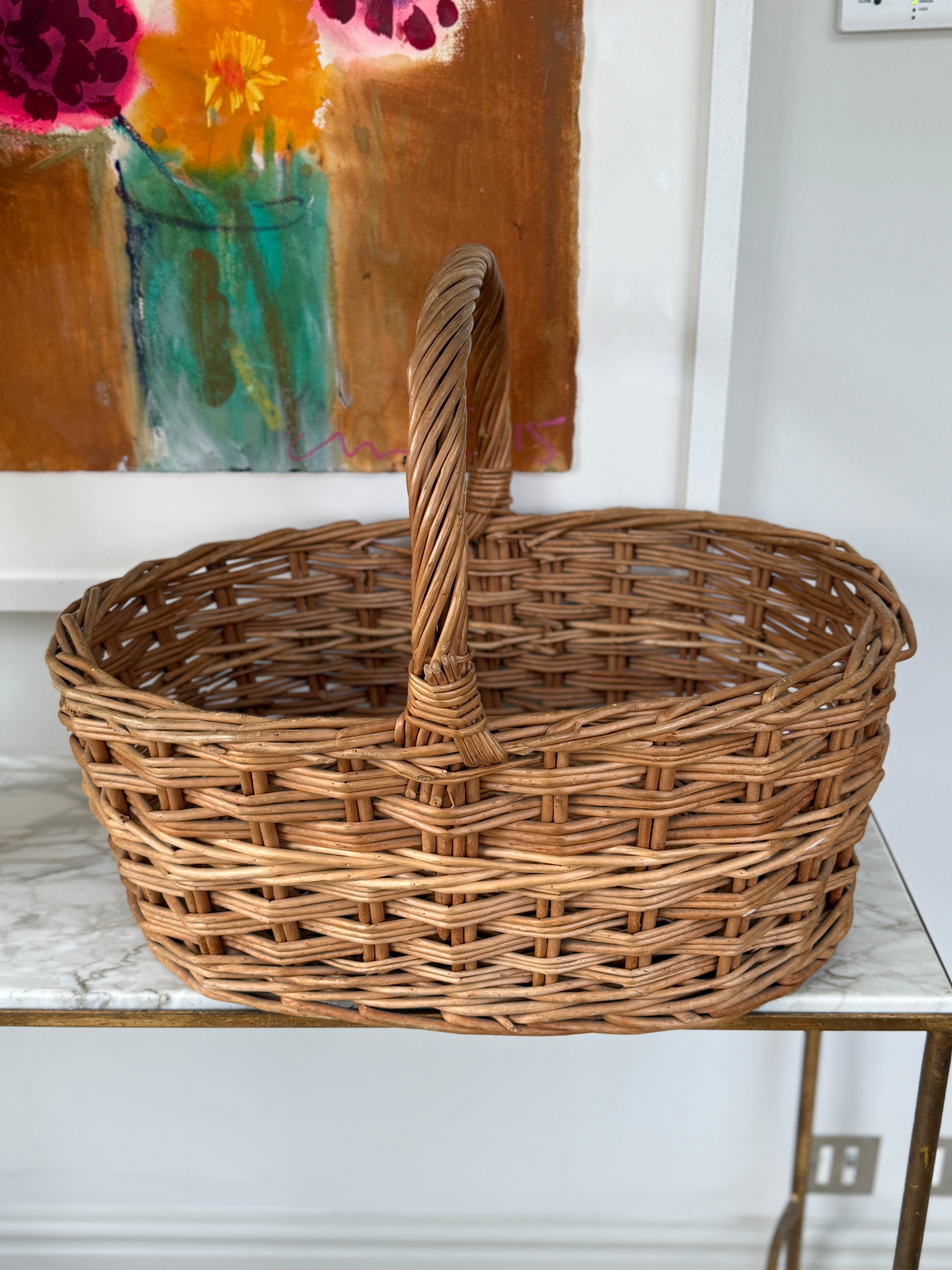Large Vintage Shopping Basket