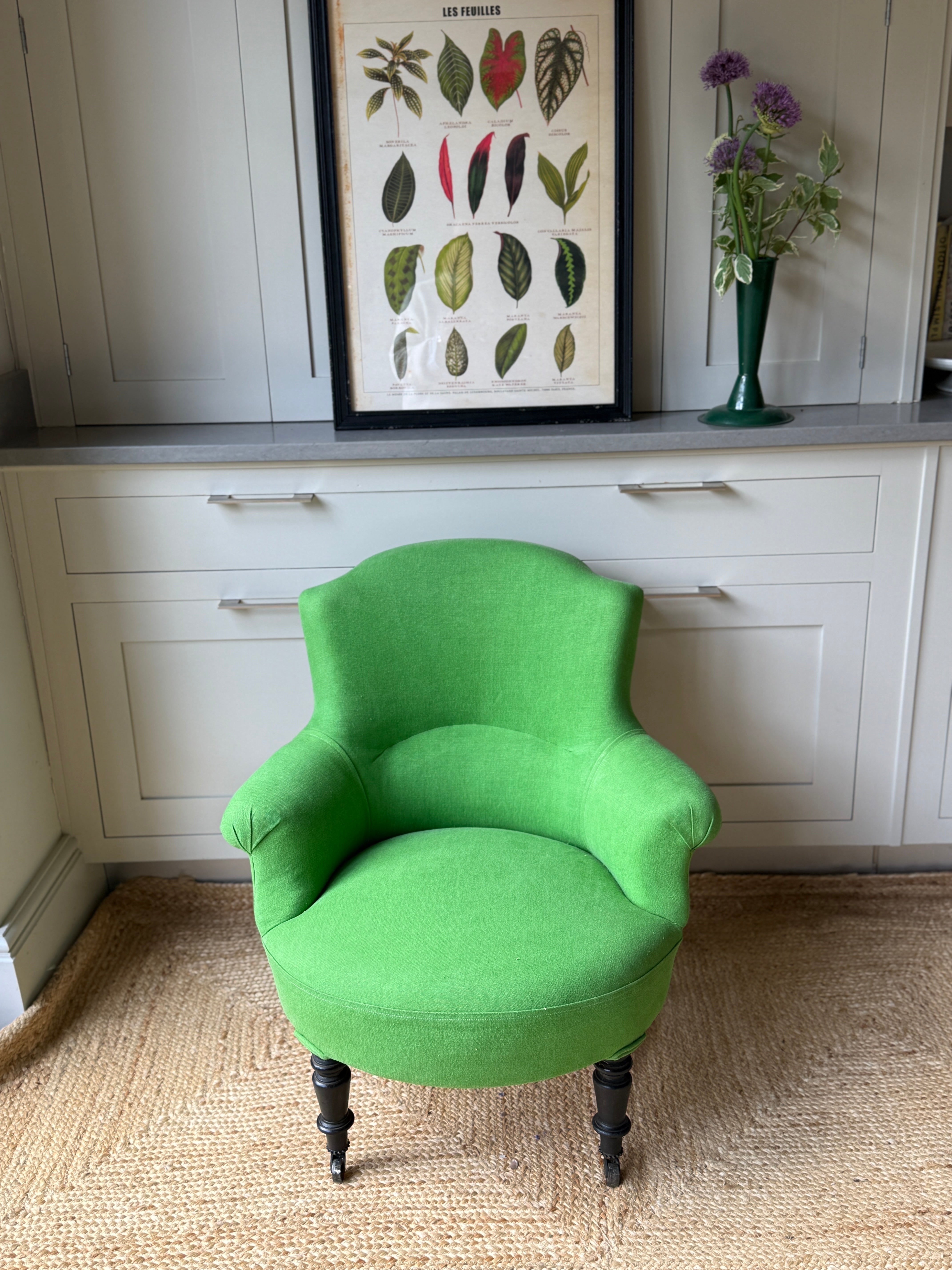 Small French Tub Chair in Christopher Farr Pebble Linen