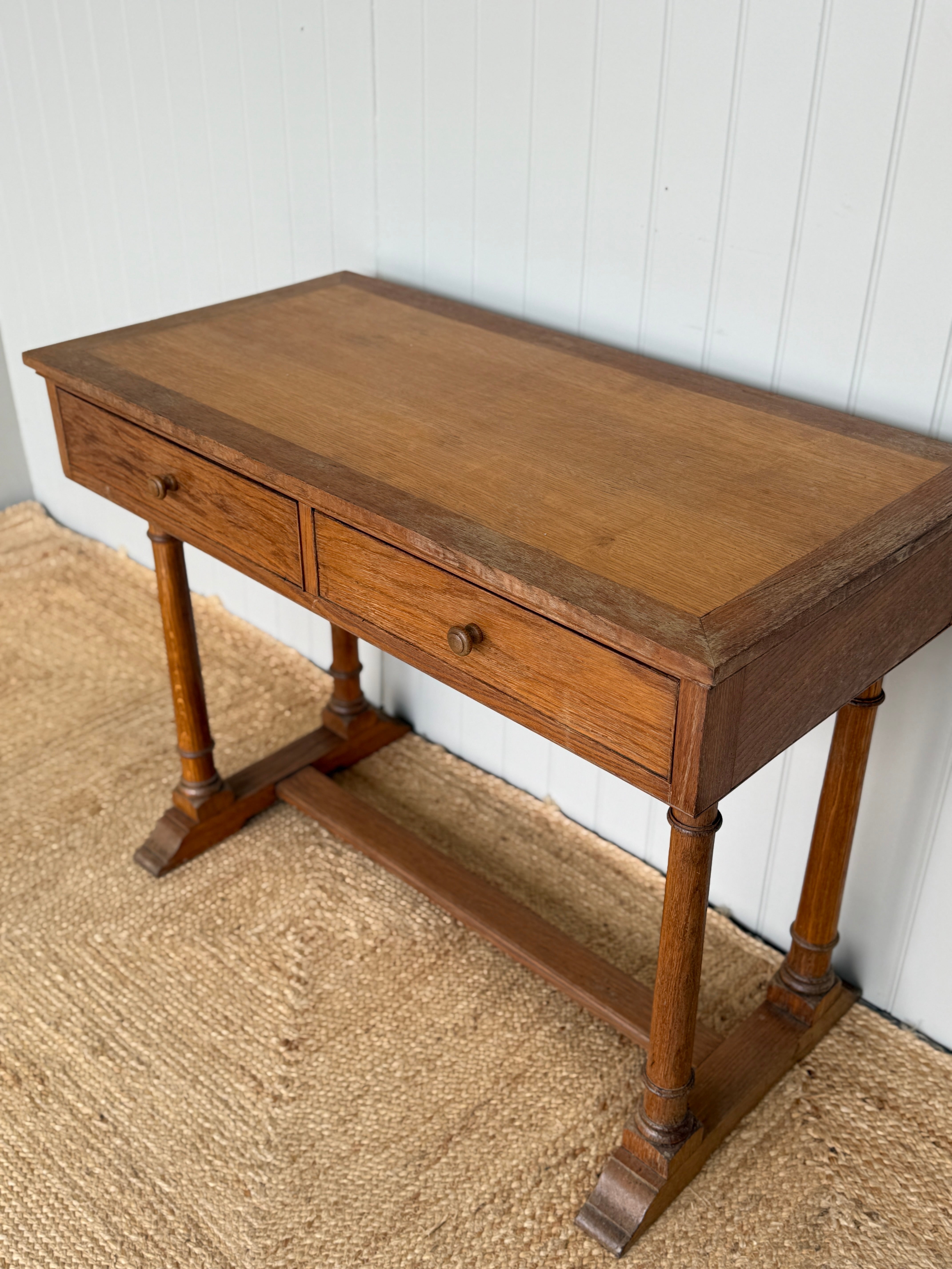 Oak Writing Table in the Manner of Heals