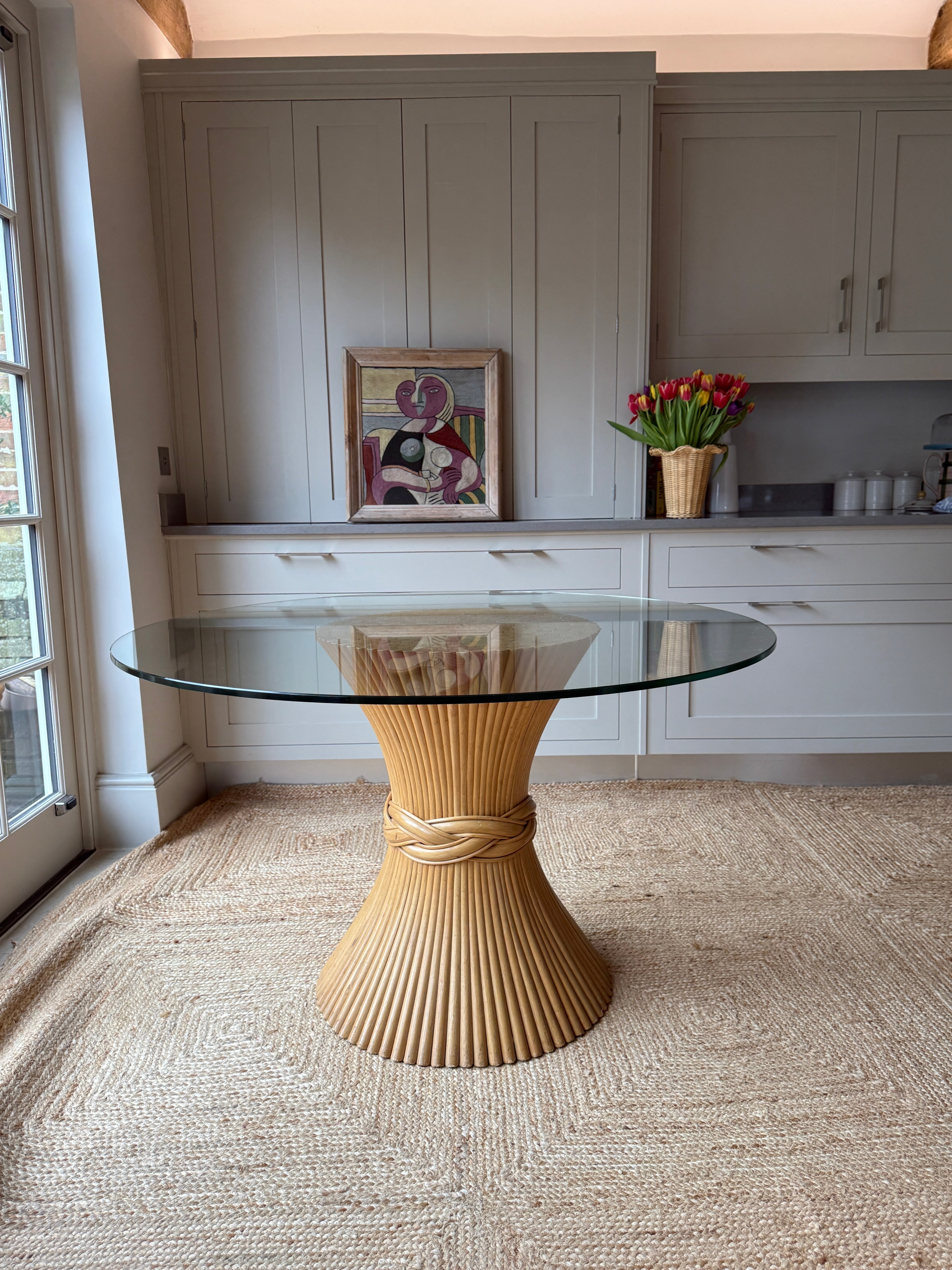 1970s McGuire Wheatsheaf Centre Table