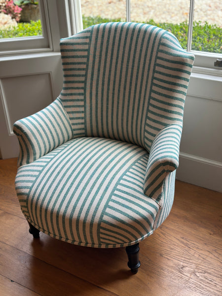 French Chair in GG Olive Sacking Peacock