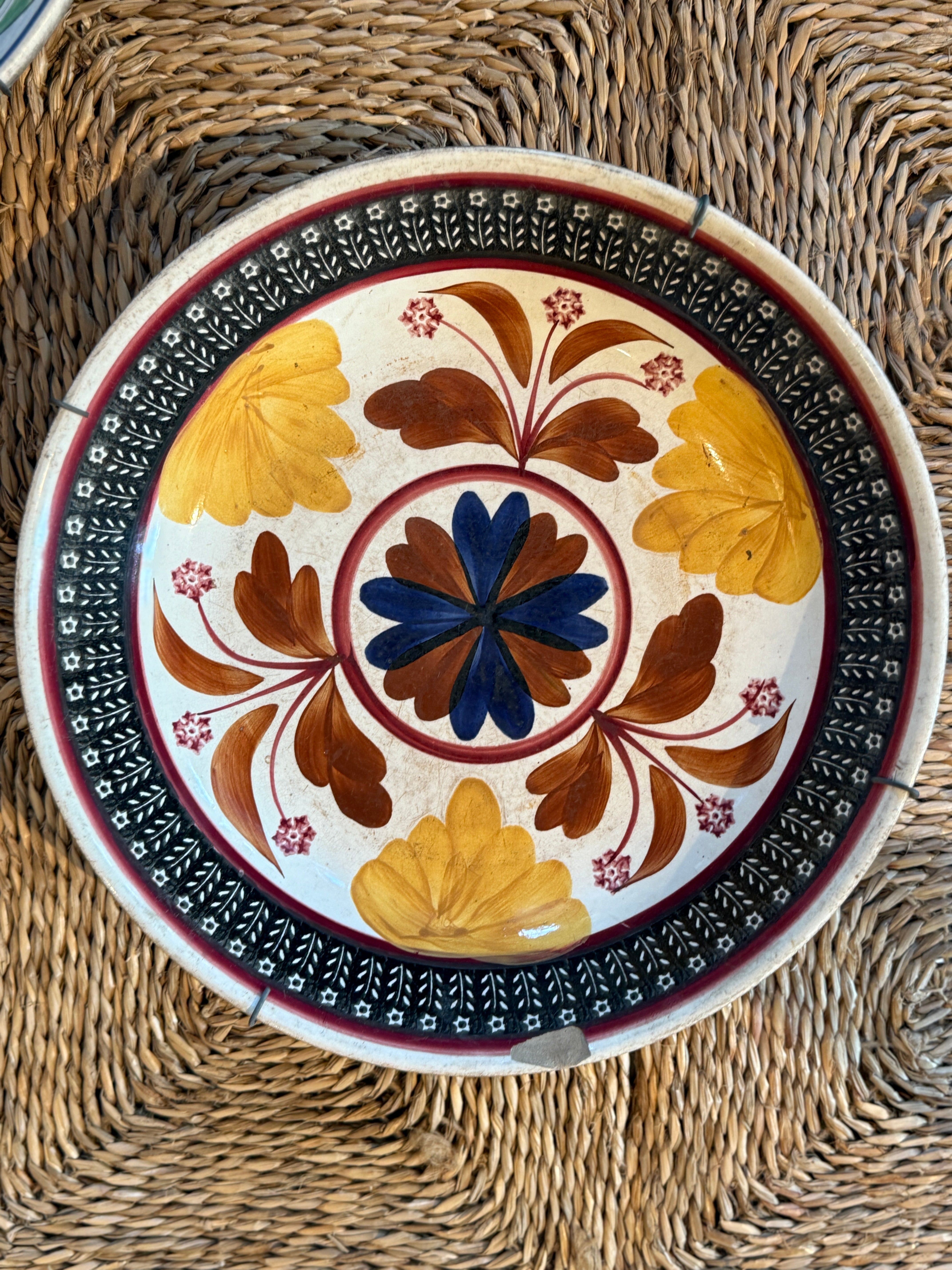 19th Century Dutch Glazed Ironstone Bowl from Ceylon/Sri Lanka