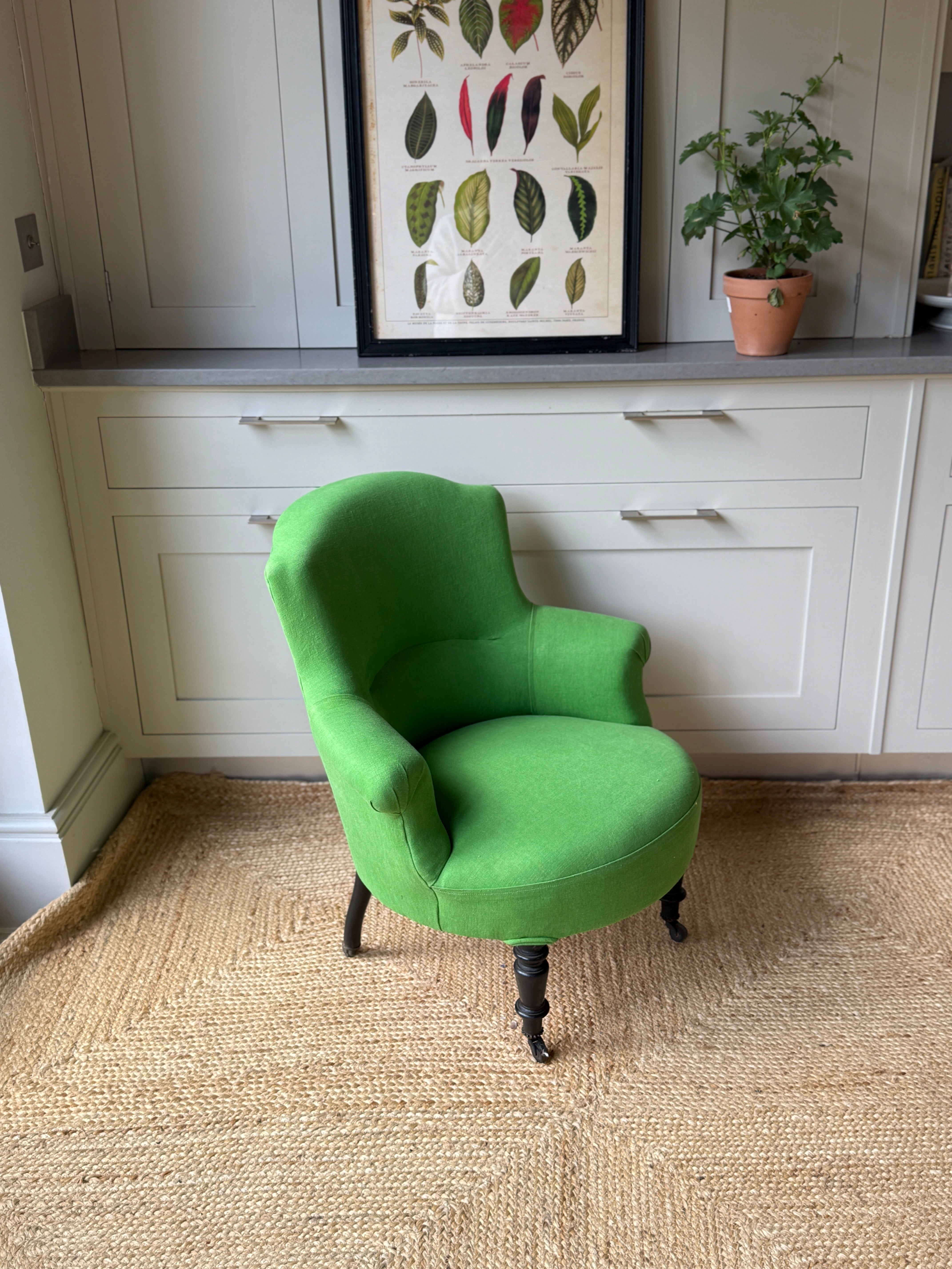 Small French Tub Chair in Christopher Farr Pebble Linen