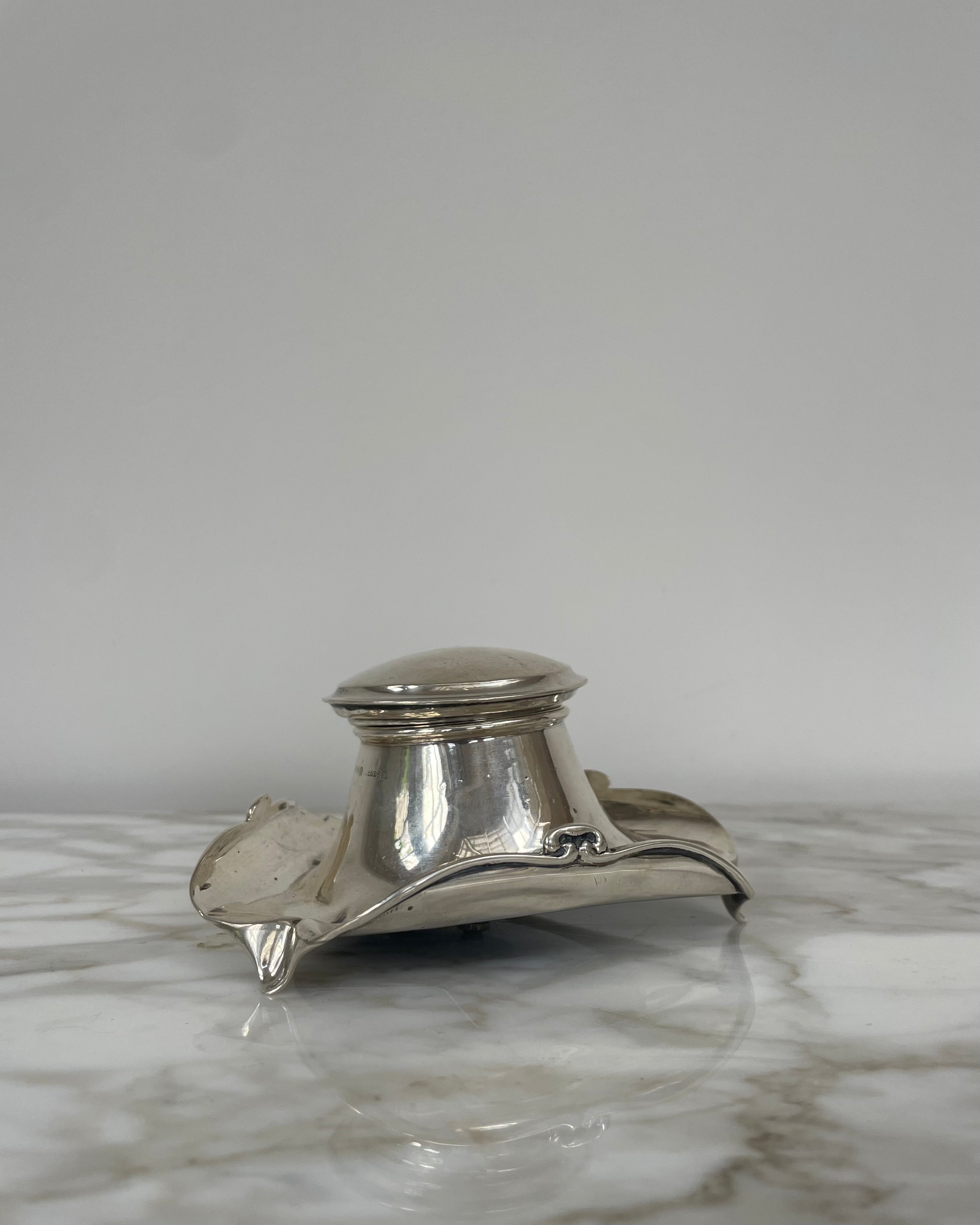 Art Nouveau Silver Inkwell