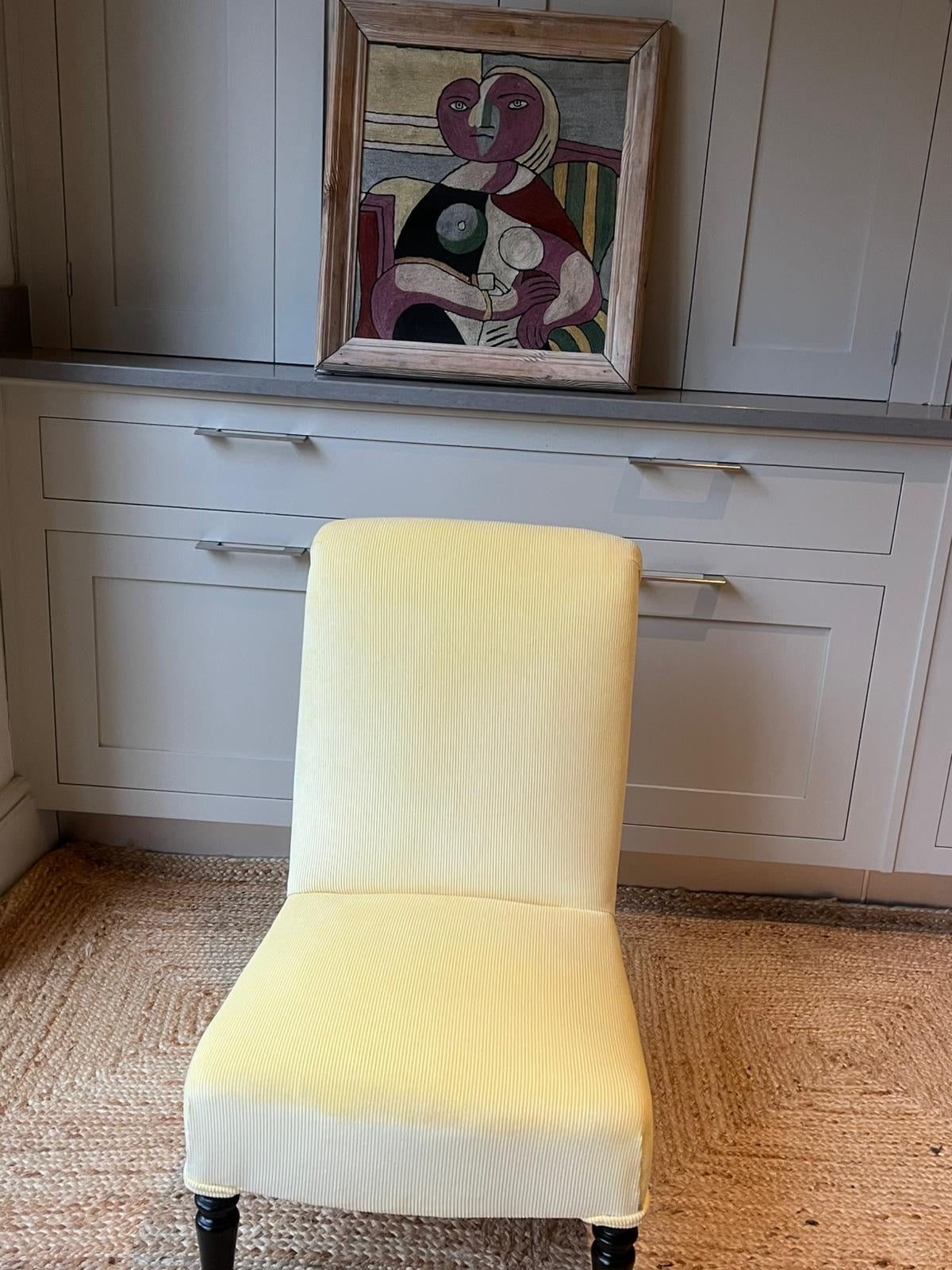French Slipper Chair in Lemon RU Velvet