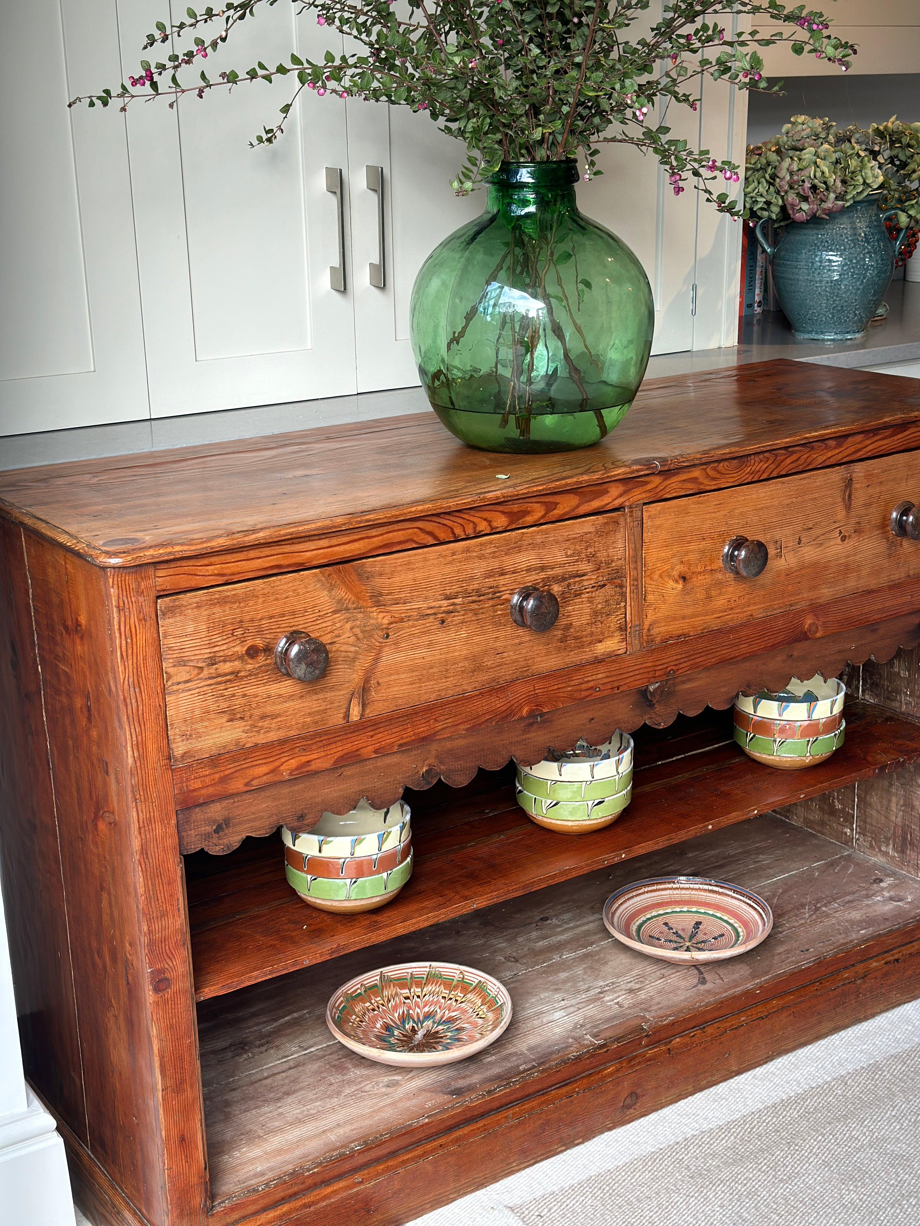 Large Vintage Pine Sideboard with deep drawers