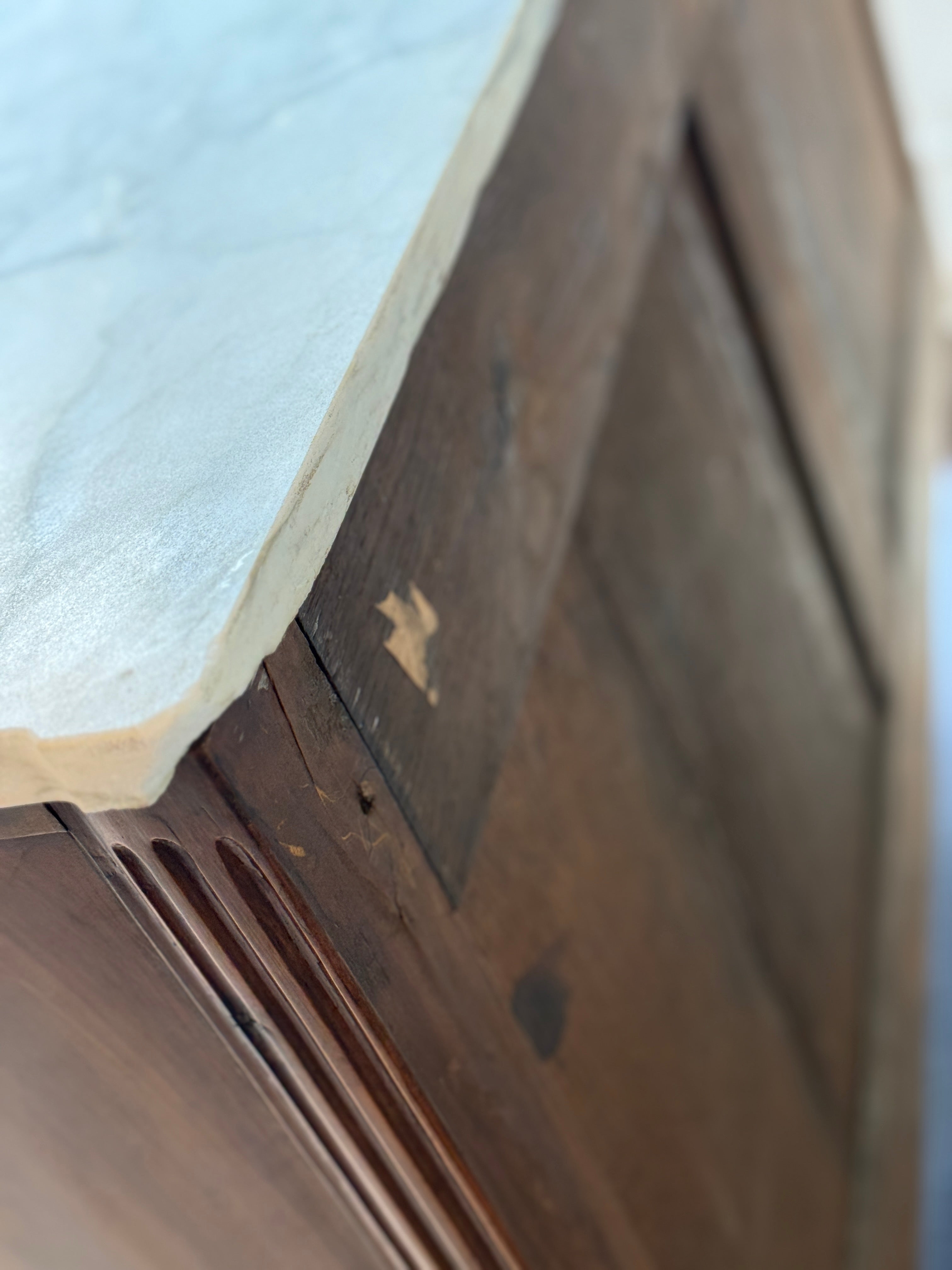 Louis XVI White Marble topped Commode