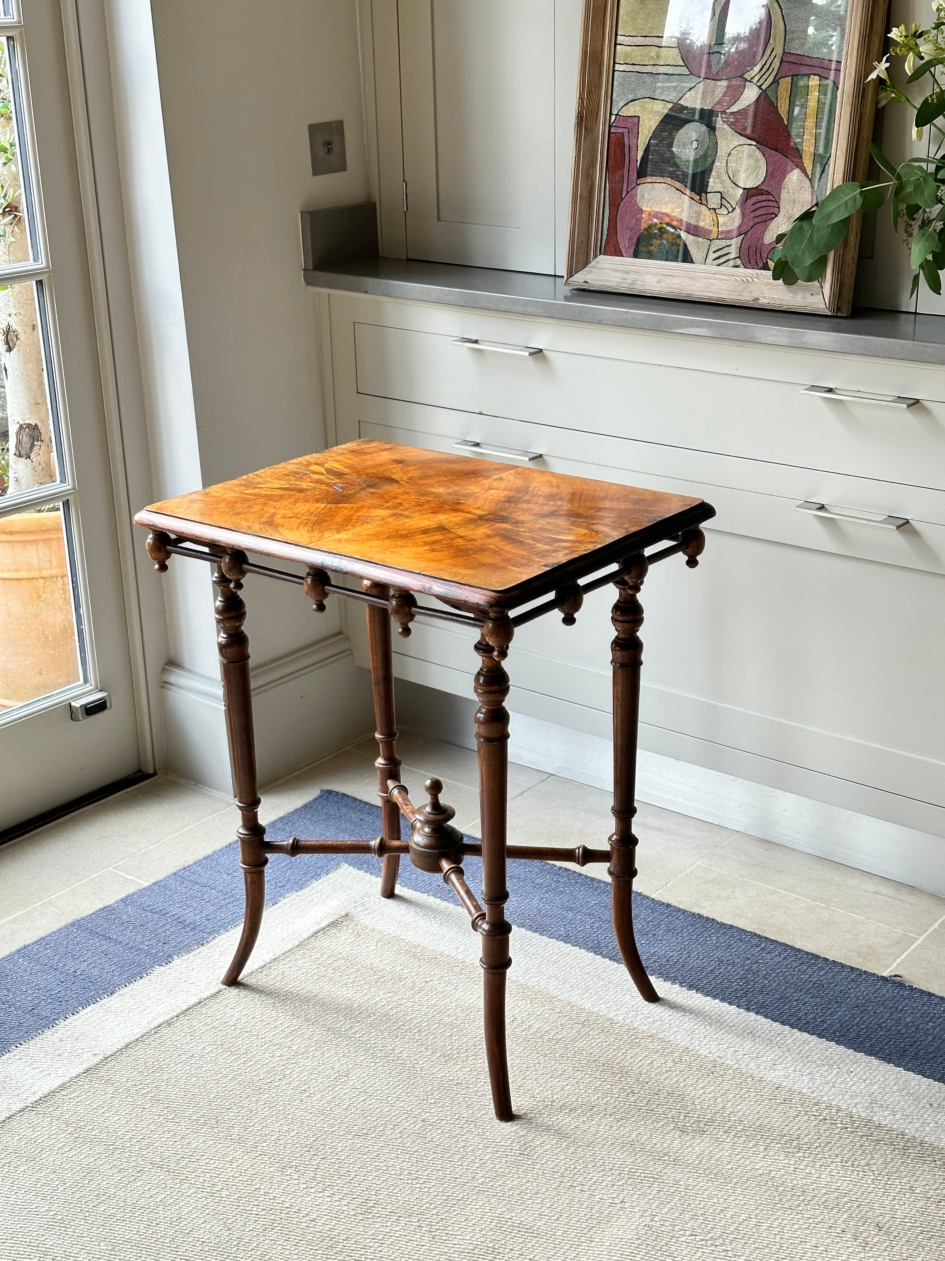 Charming Late 19th Century Mahogany Side Table with Attractive Stretchers