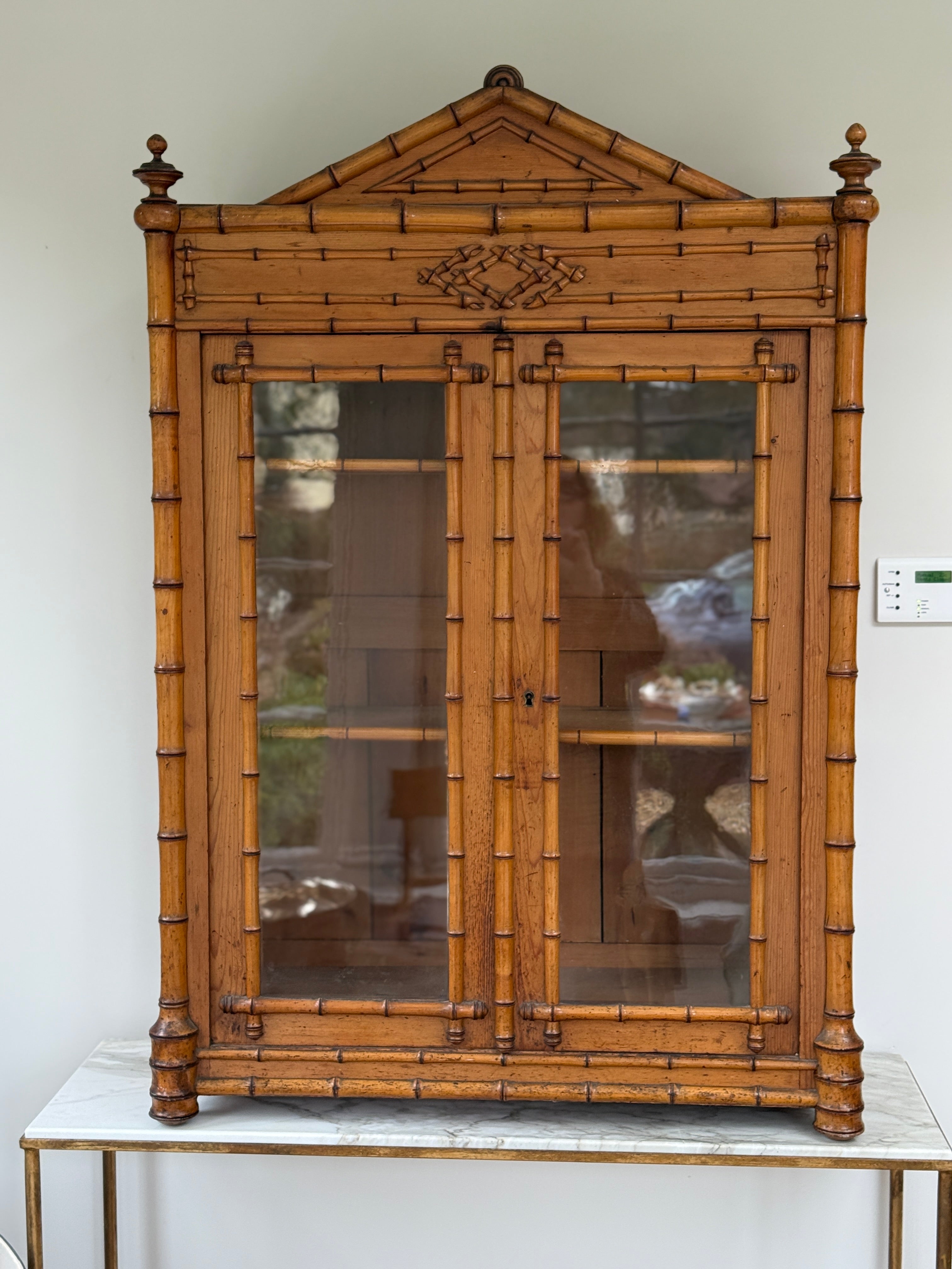 French Faux Bamboo Glazed Cabinet