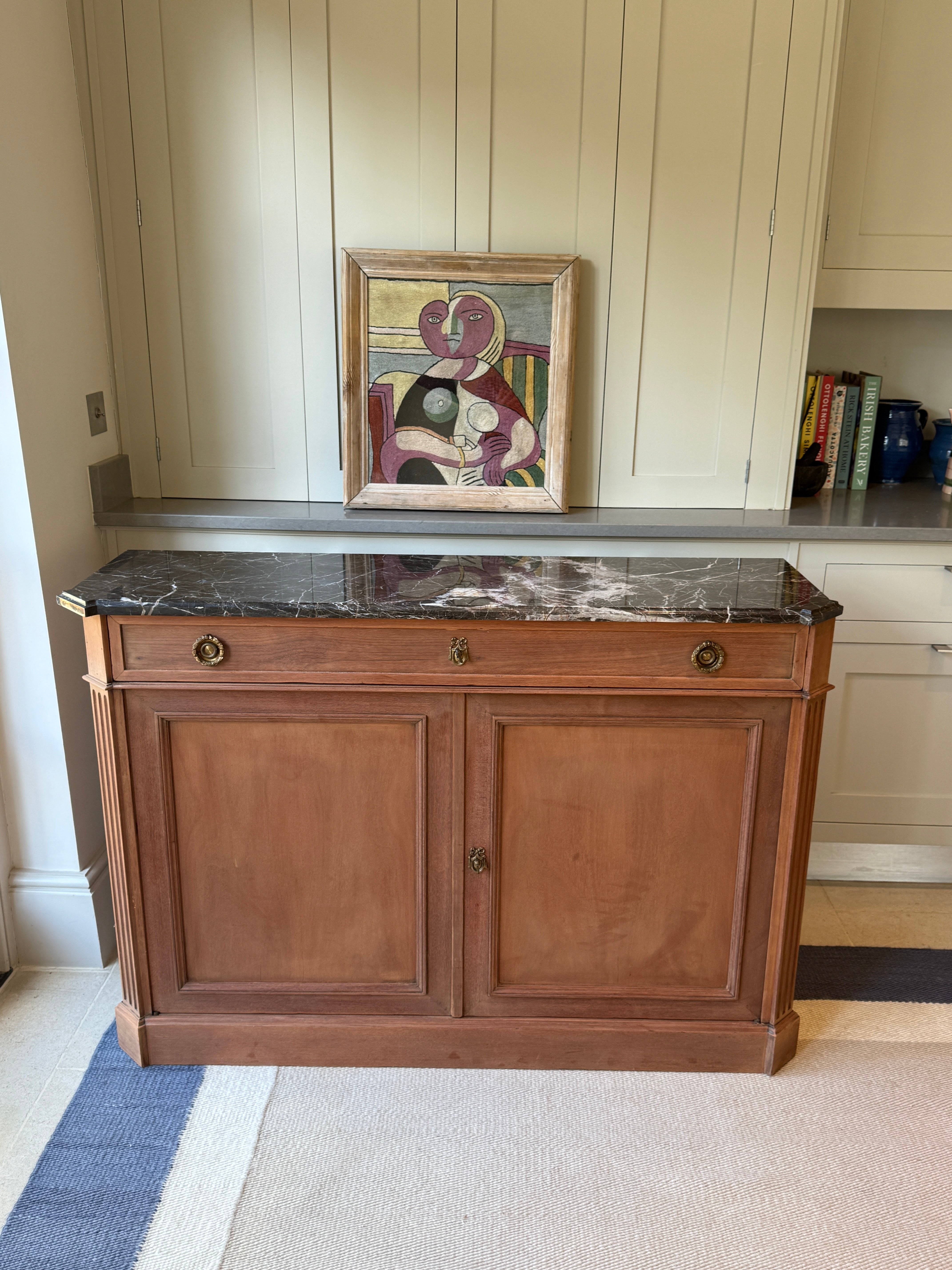 Slim French Marble Topped Side Board
