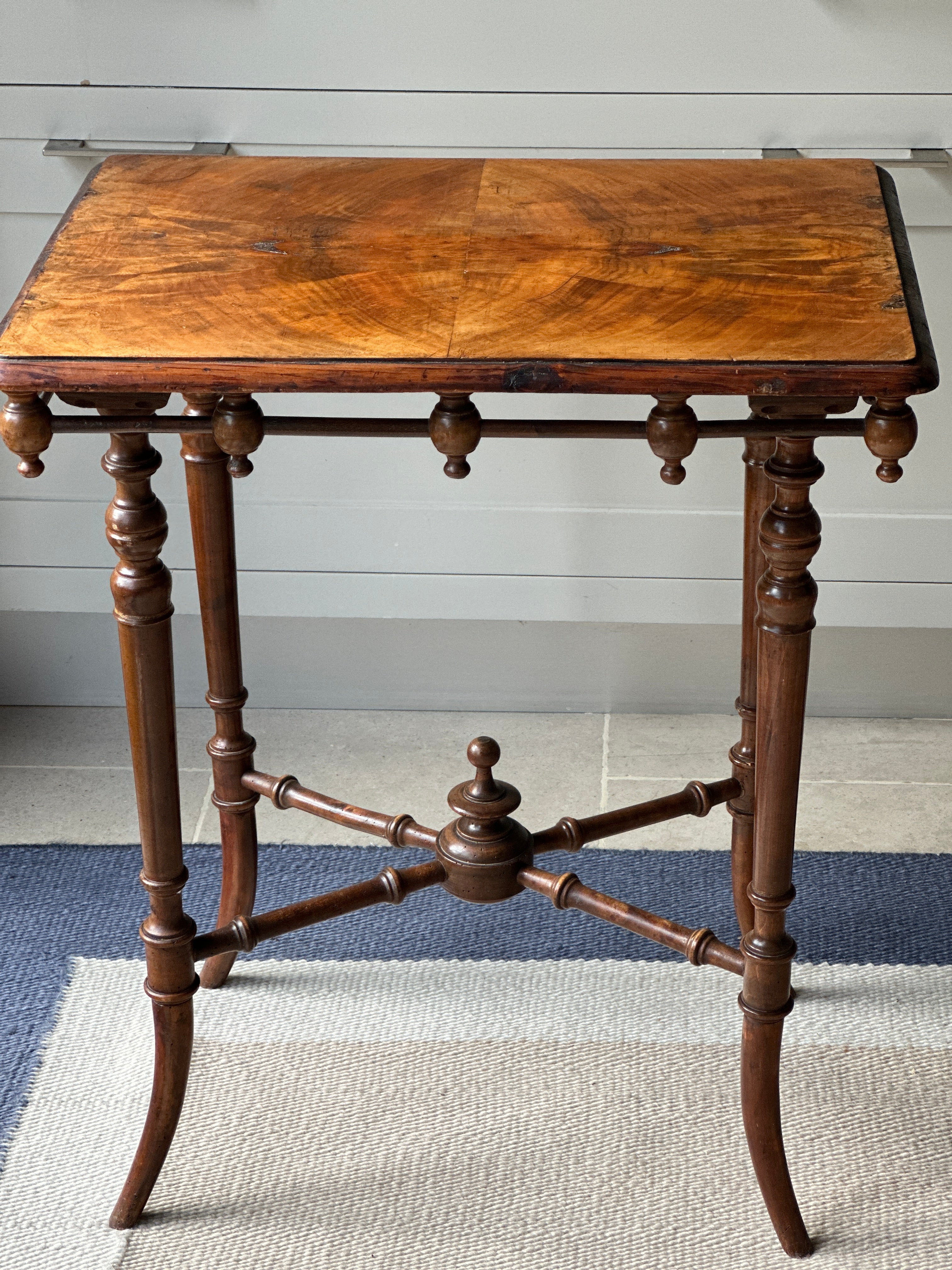 Charming Late 19th Century Mahogany Side Table with Attractive Stretchers