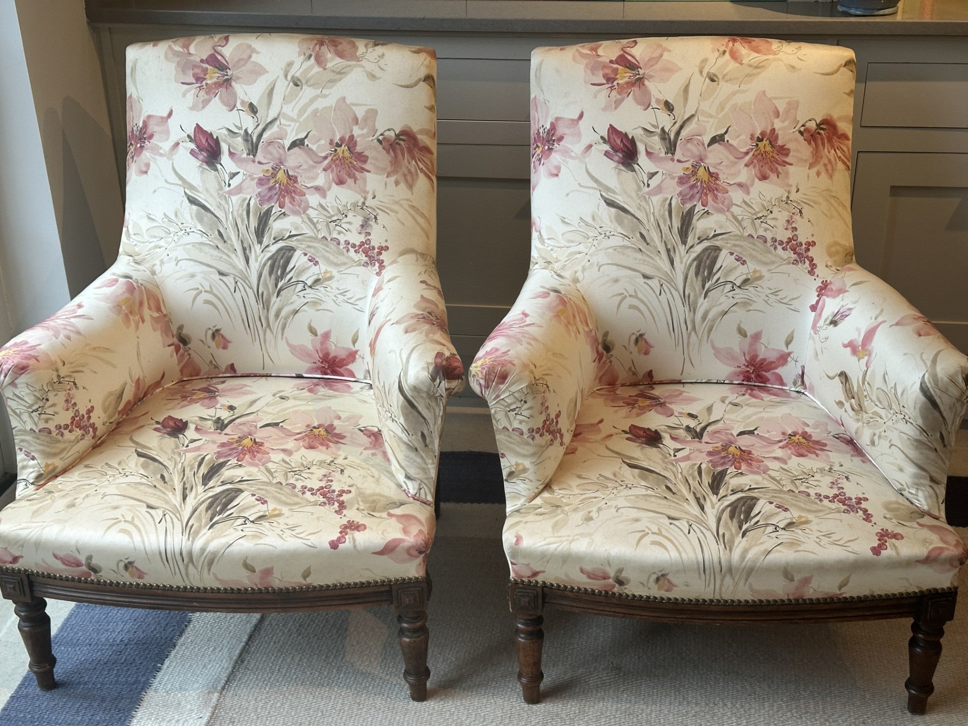 Pair of Square Back Napoleon III Chairs