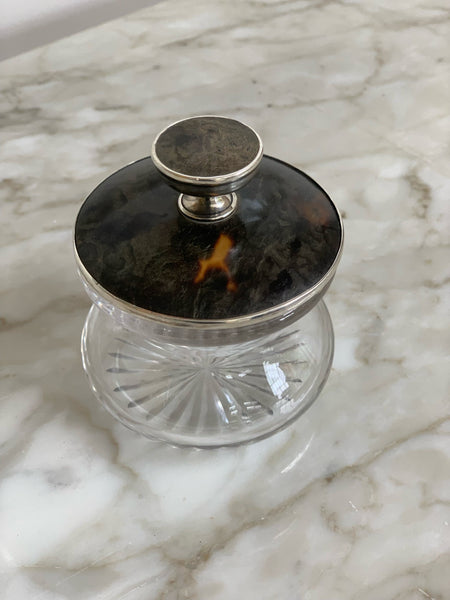 Glass, Silver & Tortoise Shell Top pot