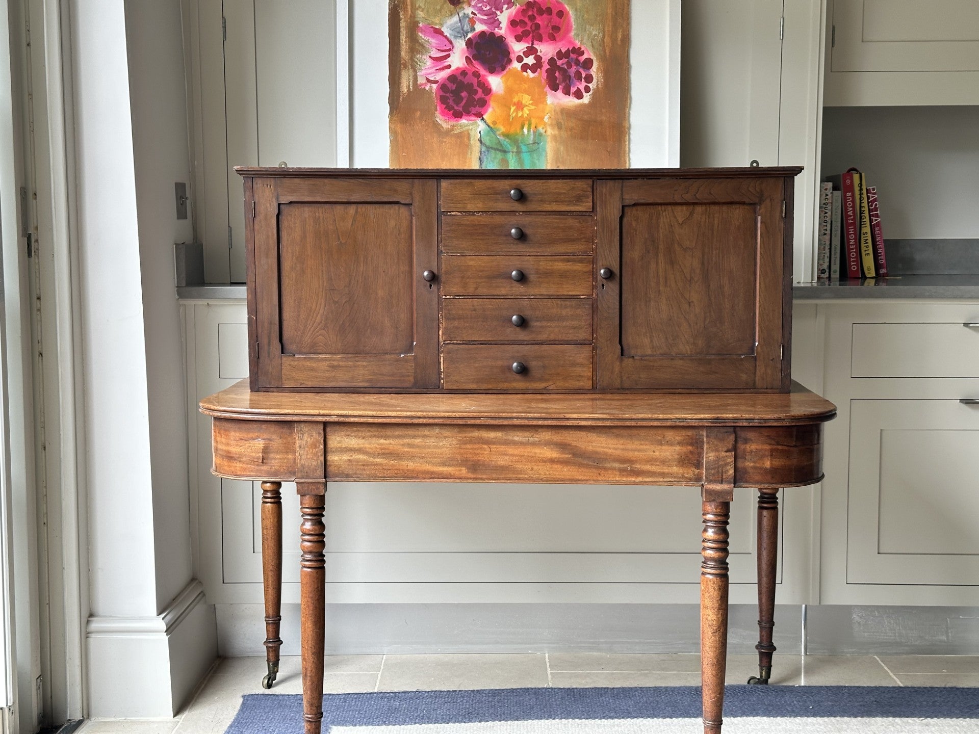 C19 Oak and Ash wall cabinet/pigeon holes