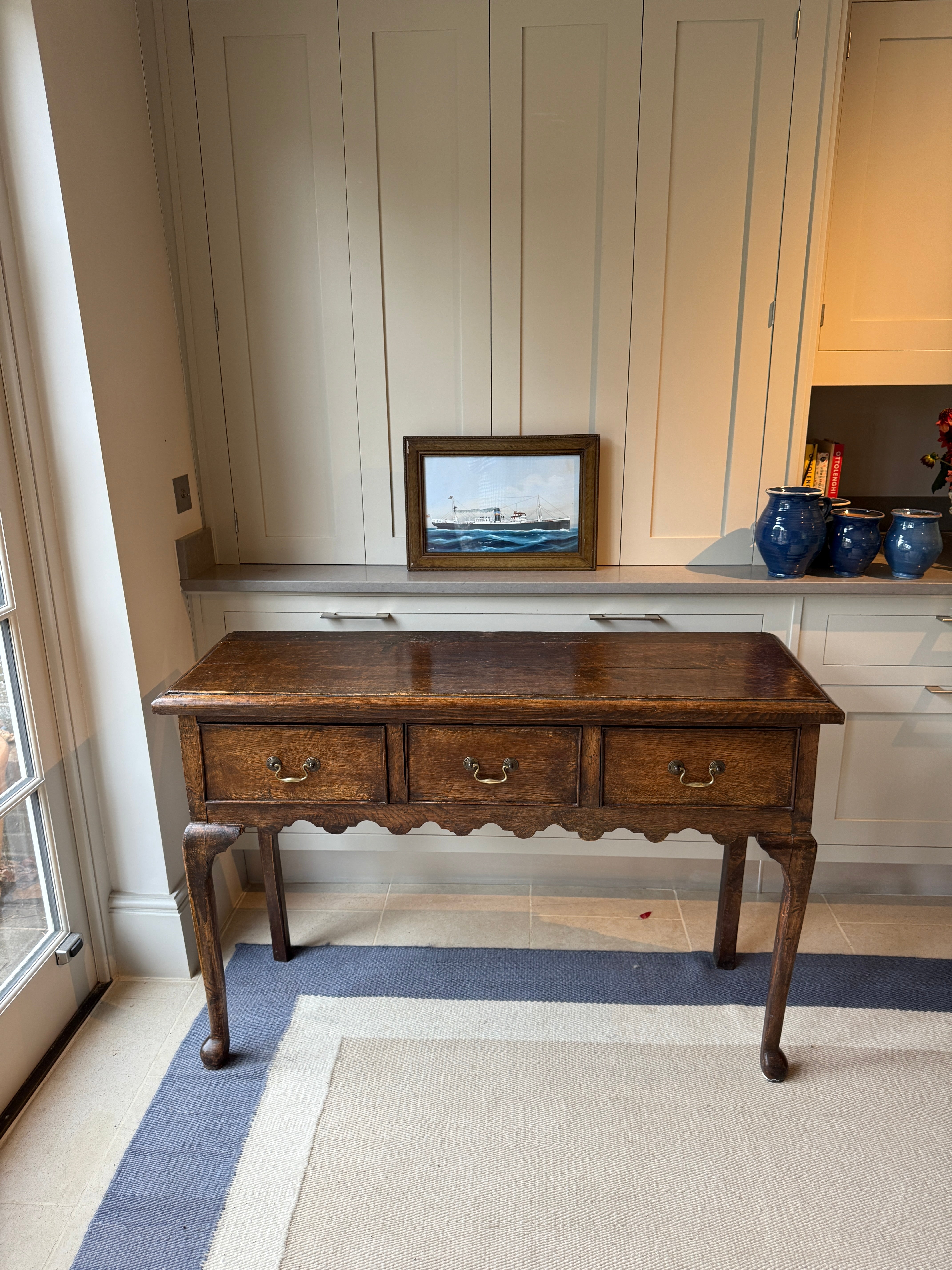 18th Century Oak Console with 3 large Drawers
