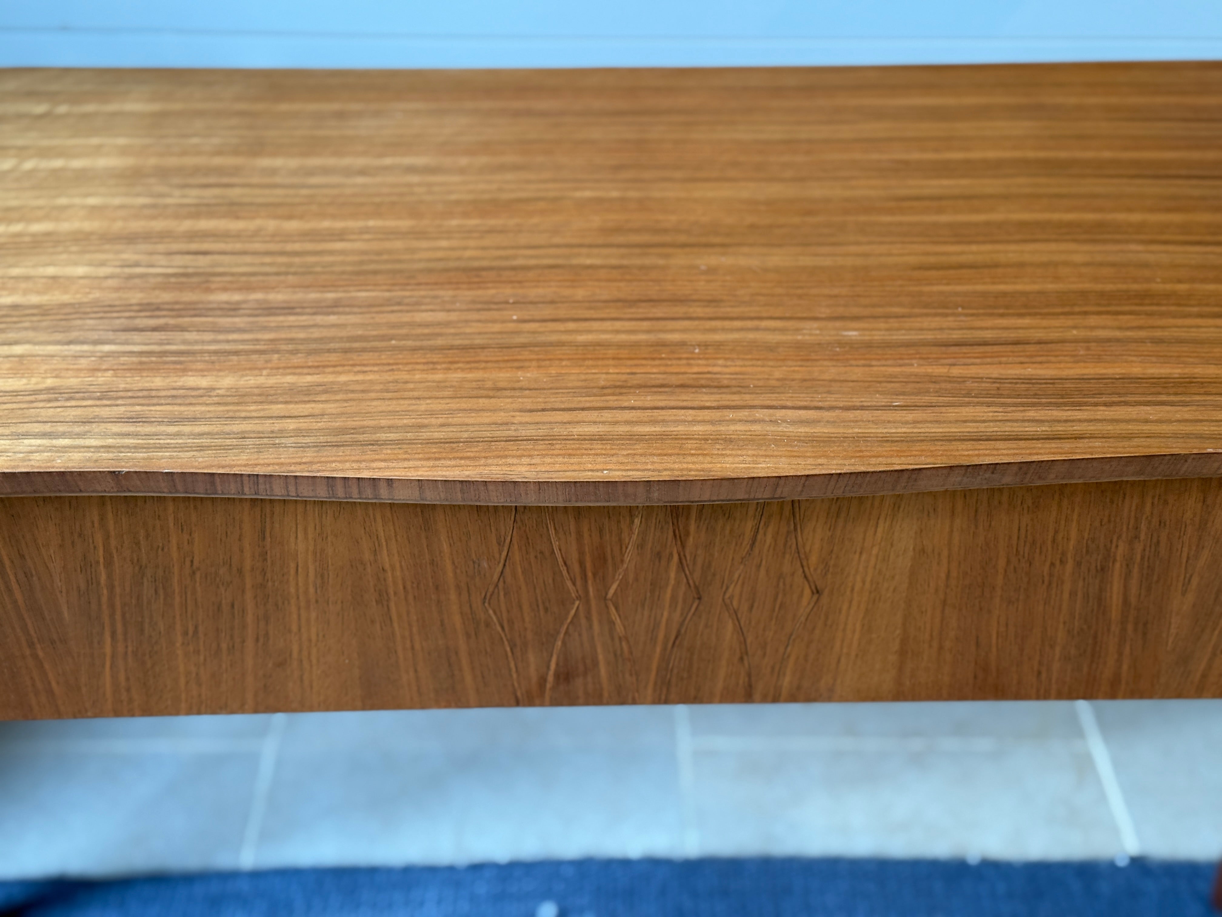 Midcentury Satinwood & Walnut desk by Everest