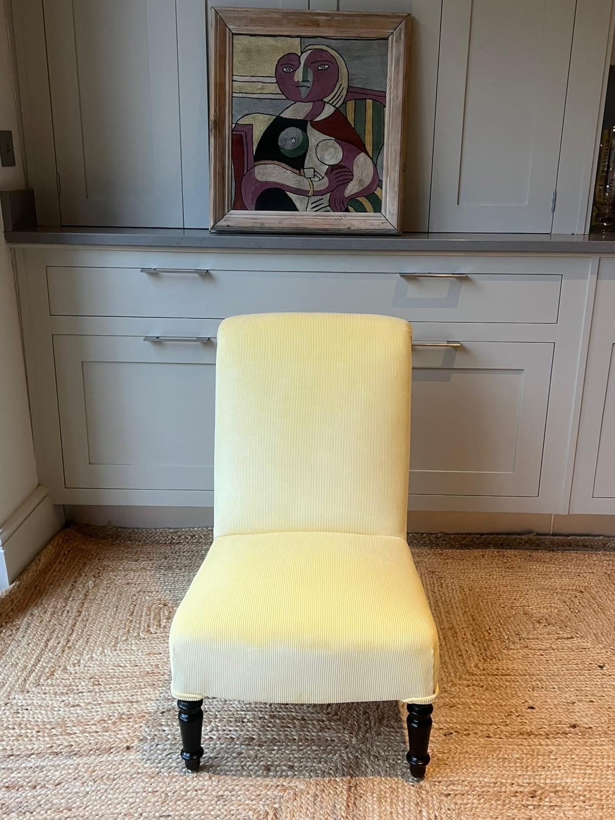 French Slipper Chair in Lemon RU Velvet
