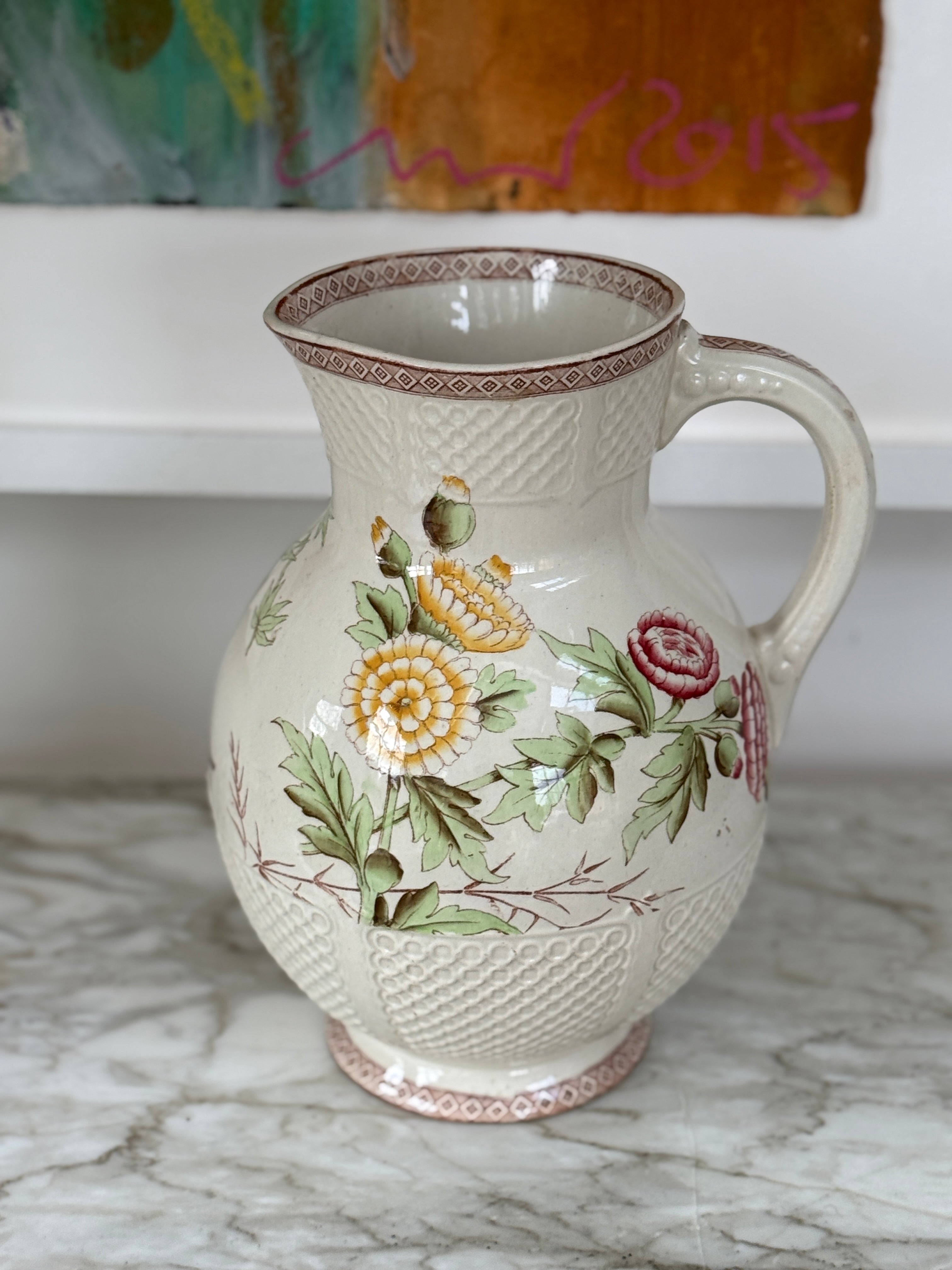 Pretty Victorian Floral Water Jug