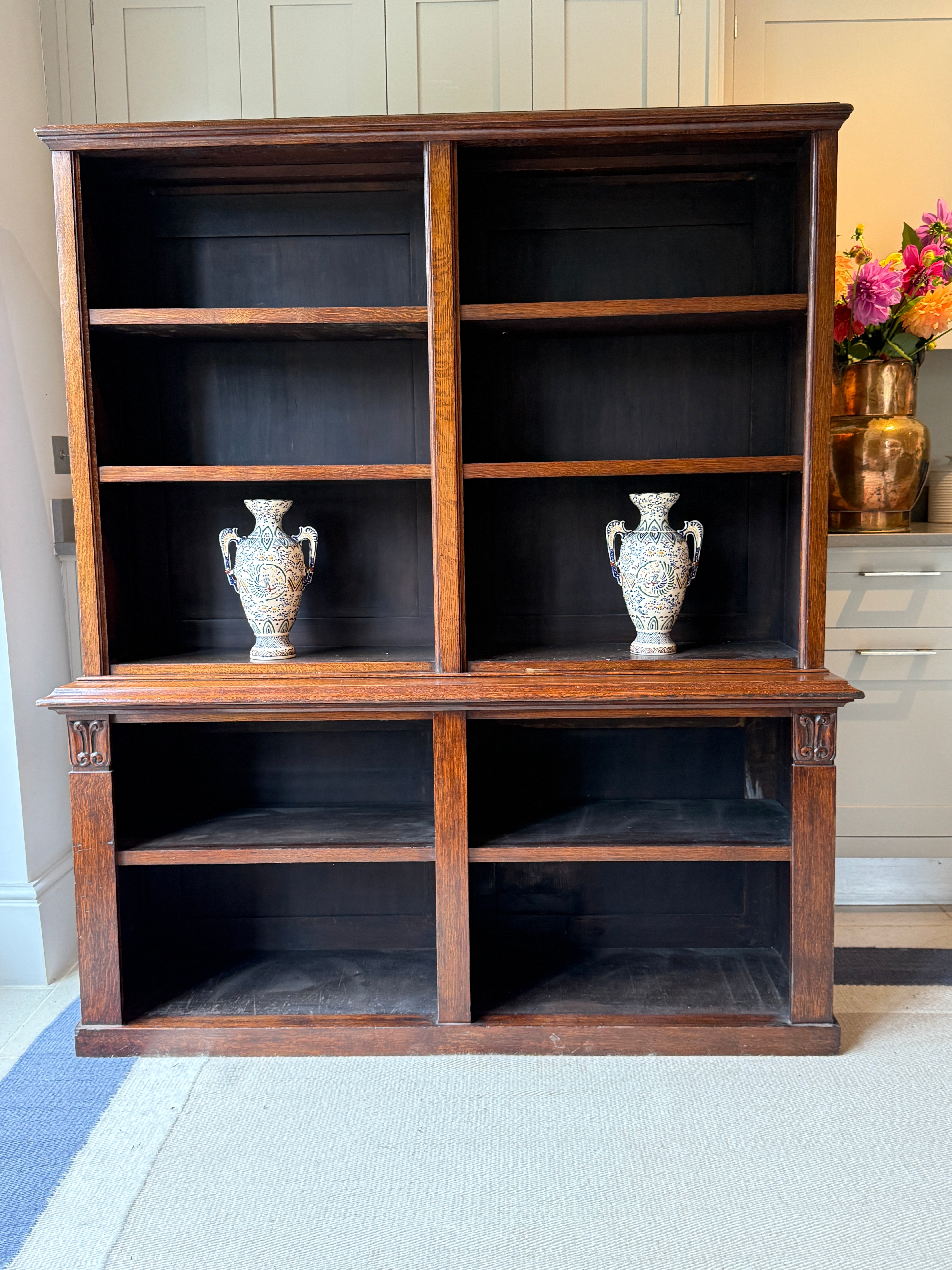 Dark Oak Open Bookshelves