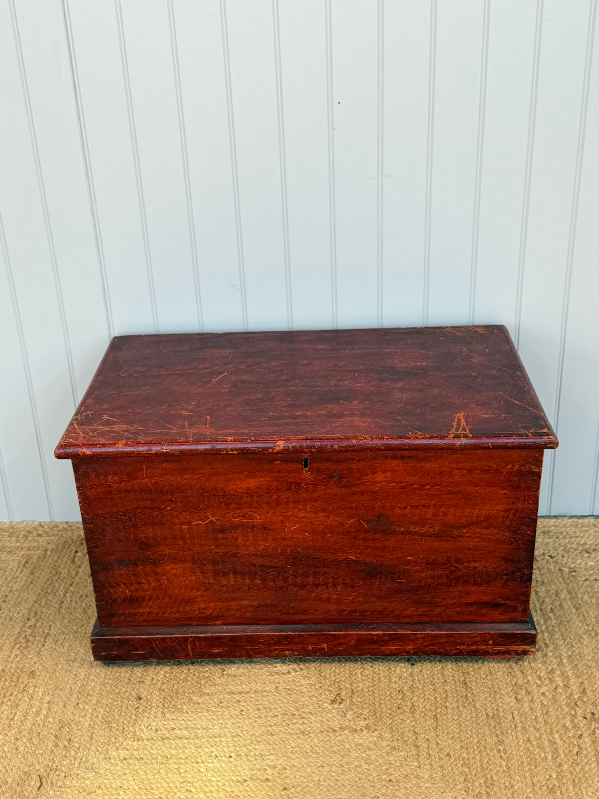 Large Red Hand Painted Chest