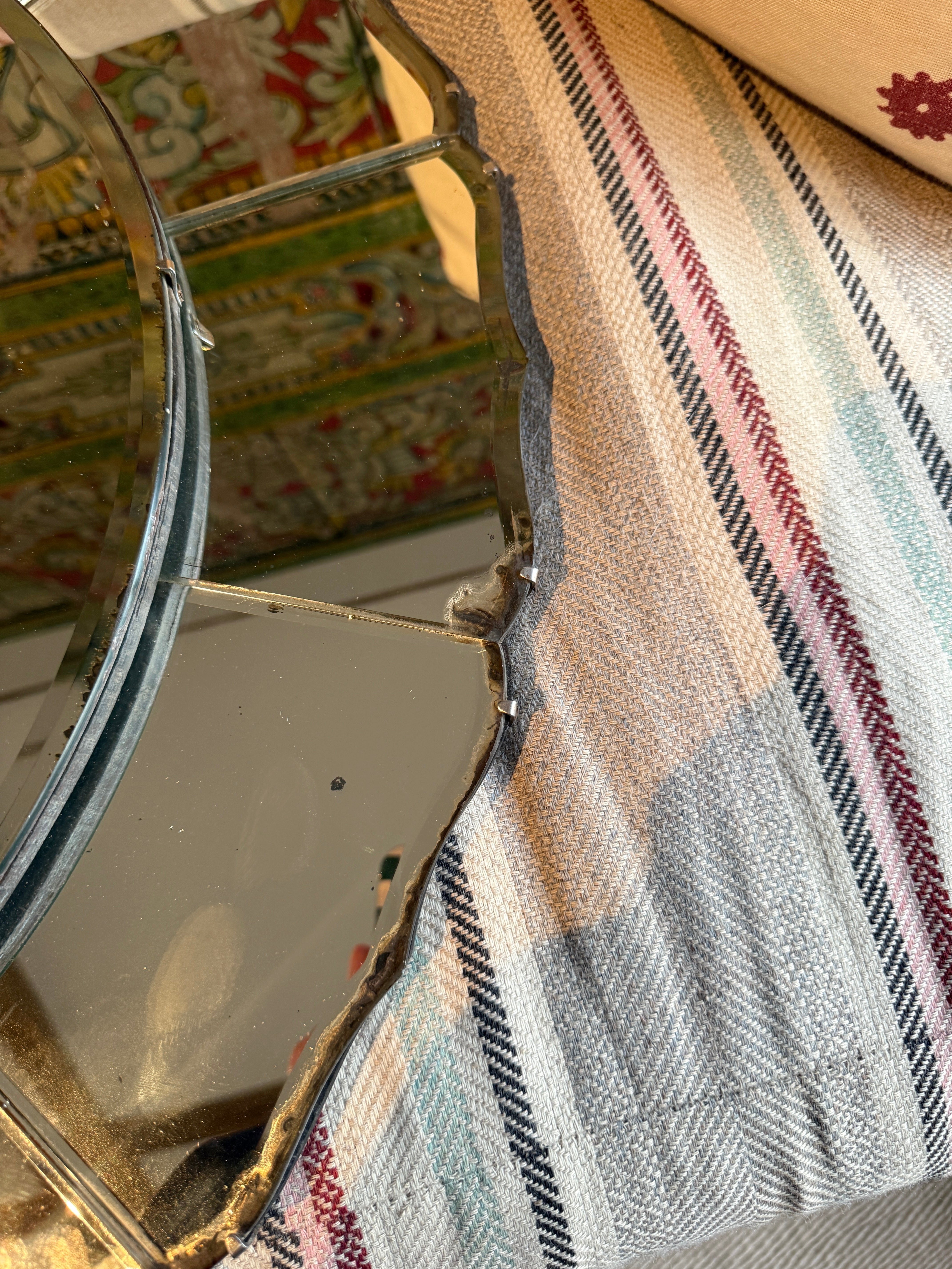 Large Round Art Deco Petal Mirror