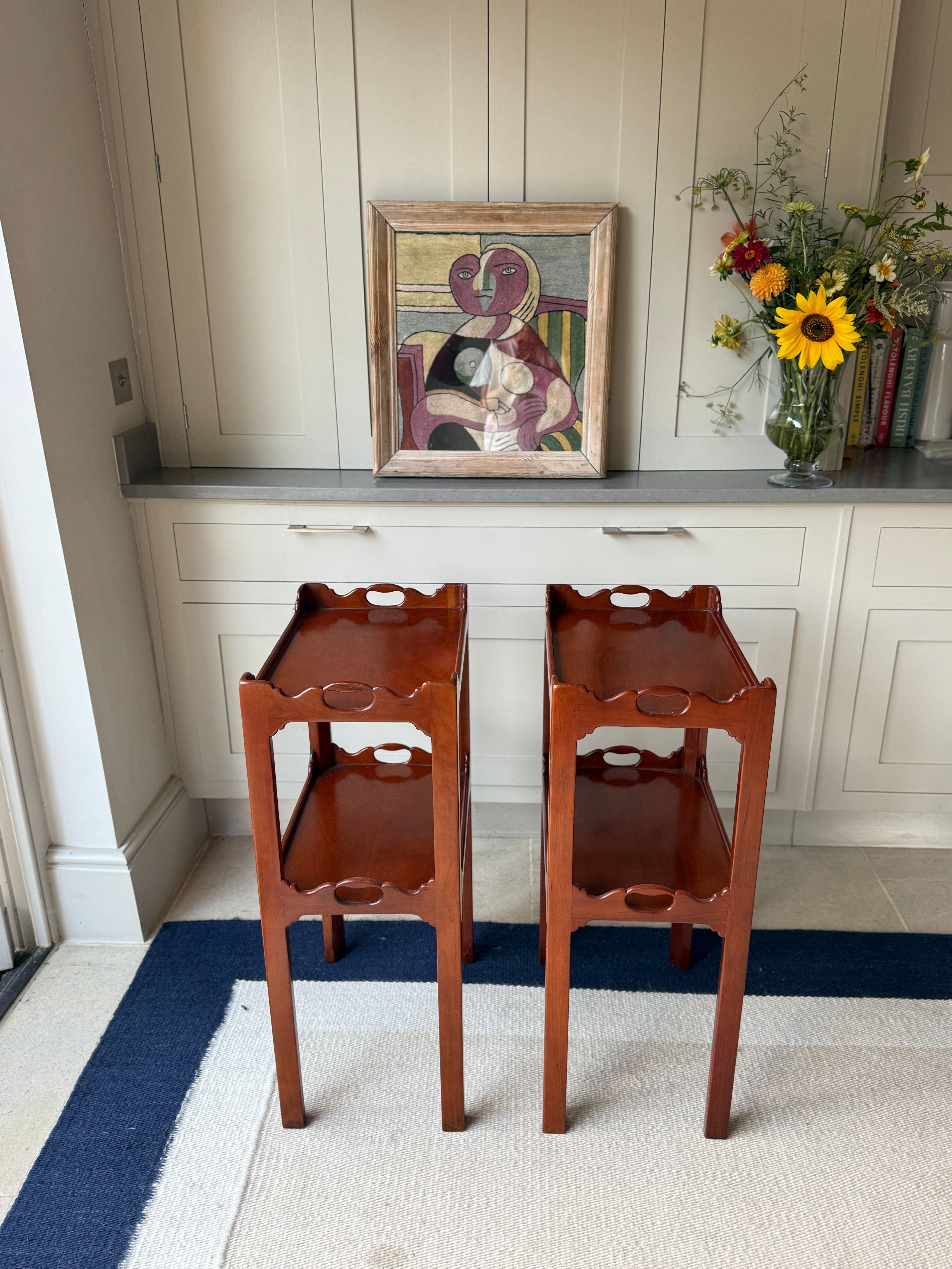 Pair of Mahogany Two-Tier Tray-Top Occasional Tables, Early 20th Century
