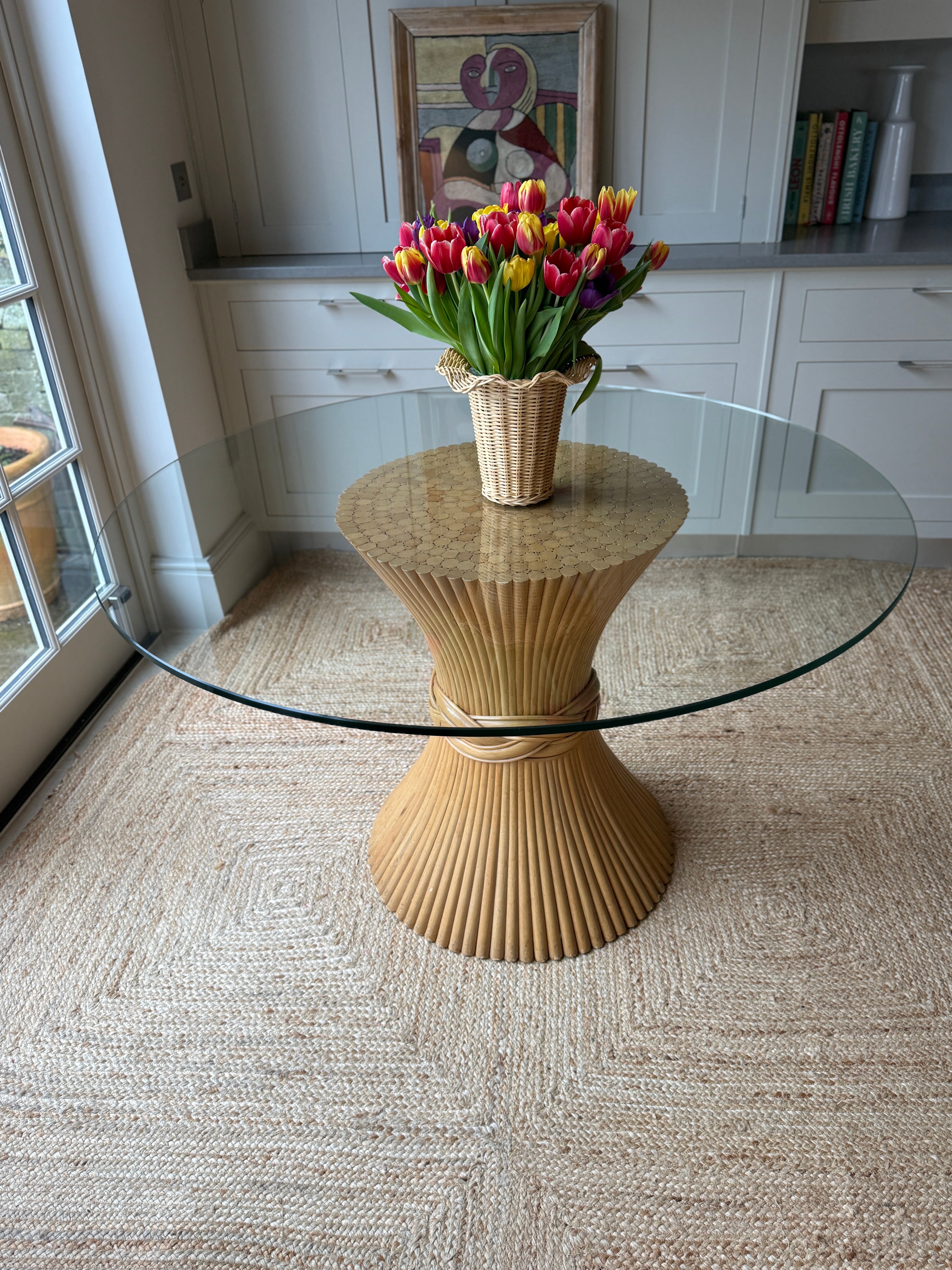 1970s McGuire Wheatsheaf Centre Table