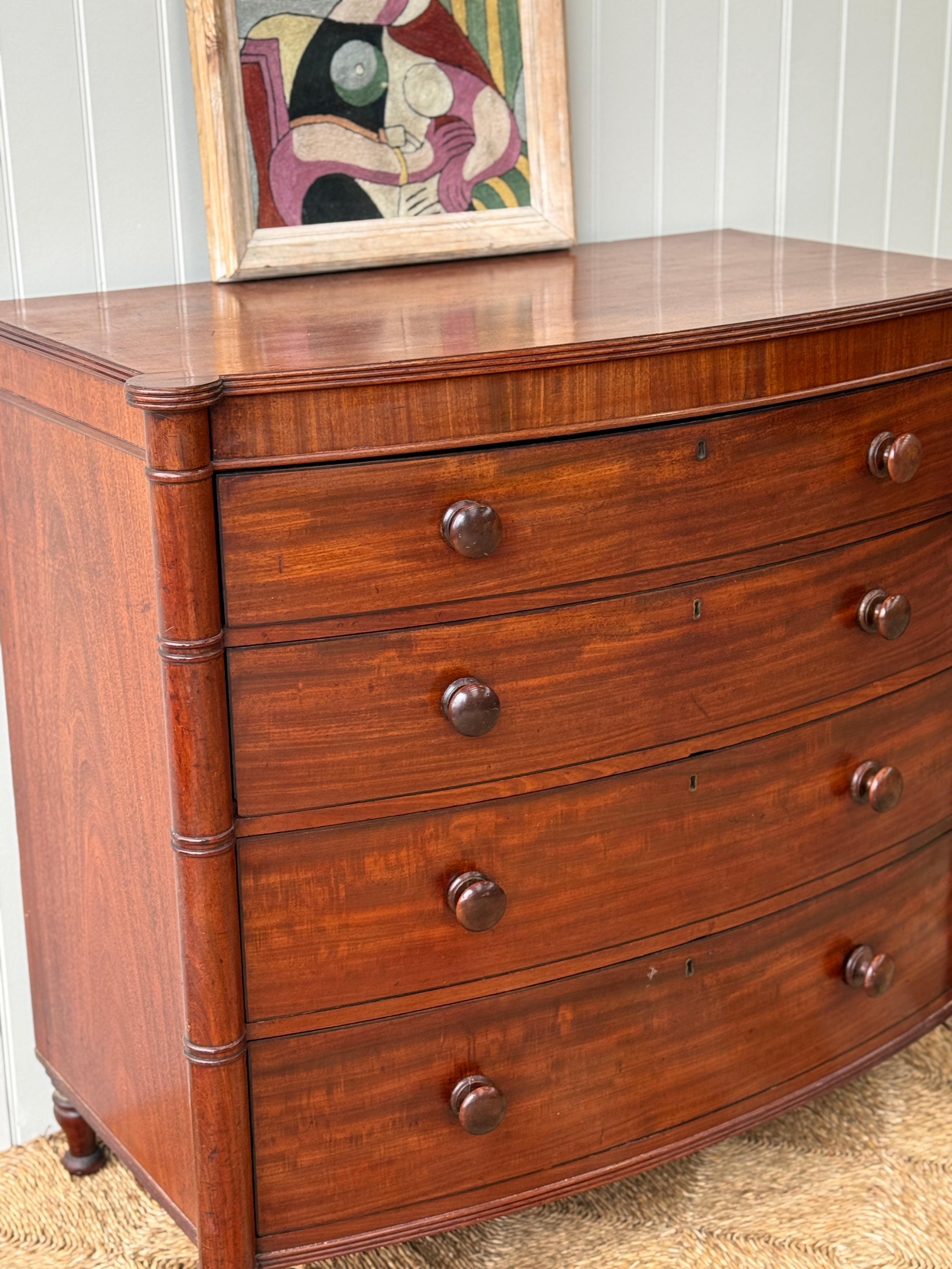 Scottish Mahogany Bow Fronted Chest of Drawers