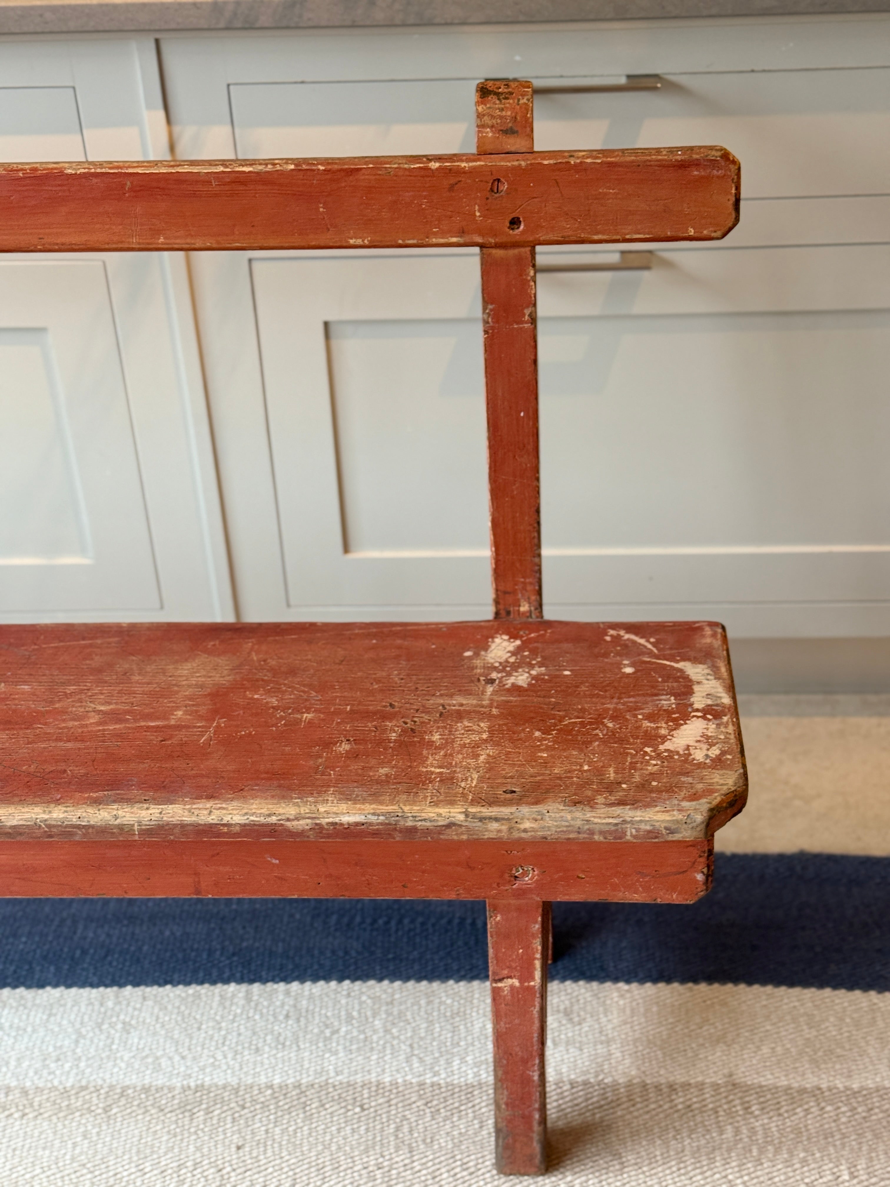 Rustic Painted Pine Bench