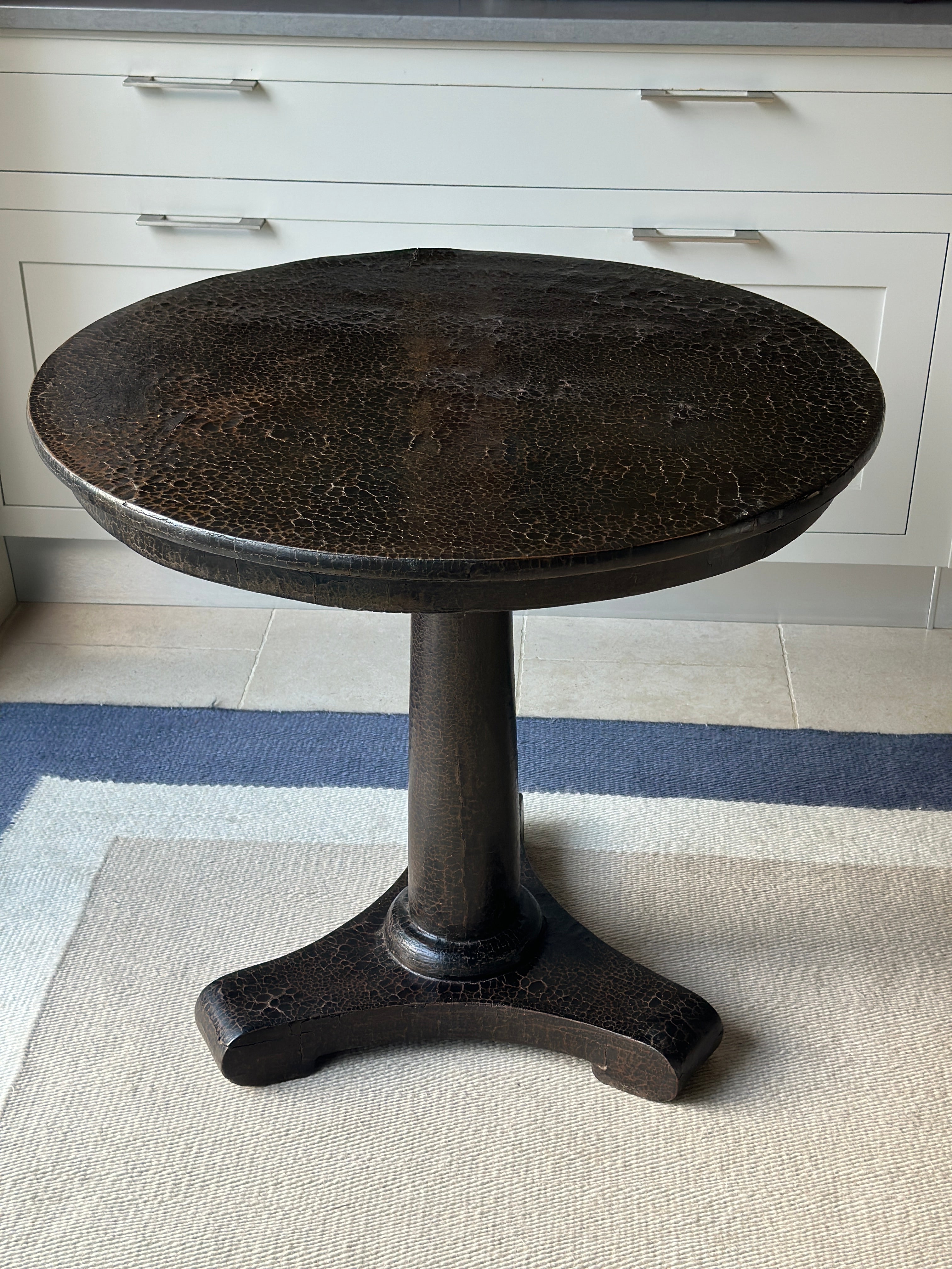 Vintage Leather Clad Pedestal Table