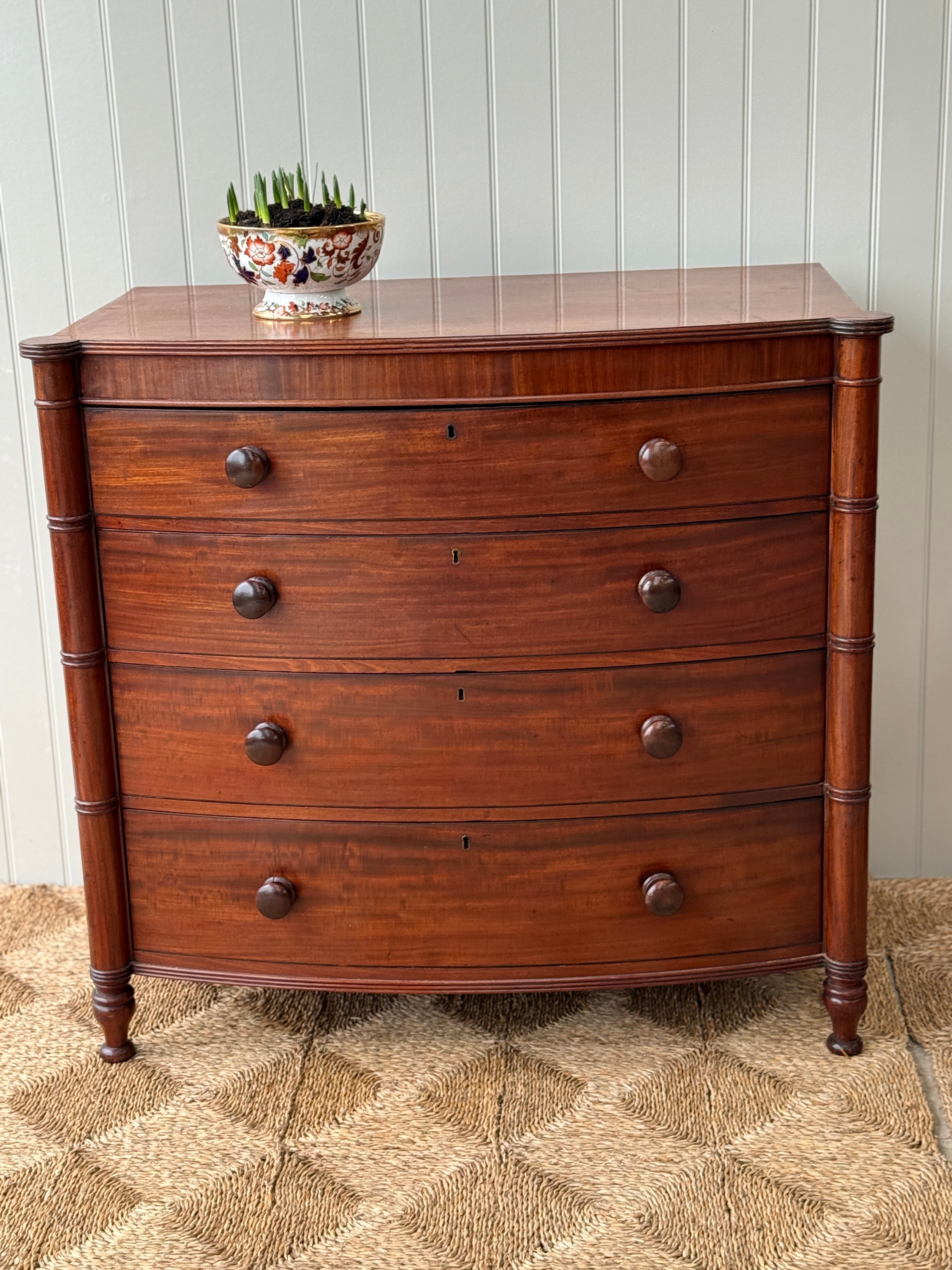 Scottish Mahogany Bow Fronted Chest of Drawers