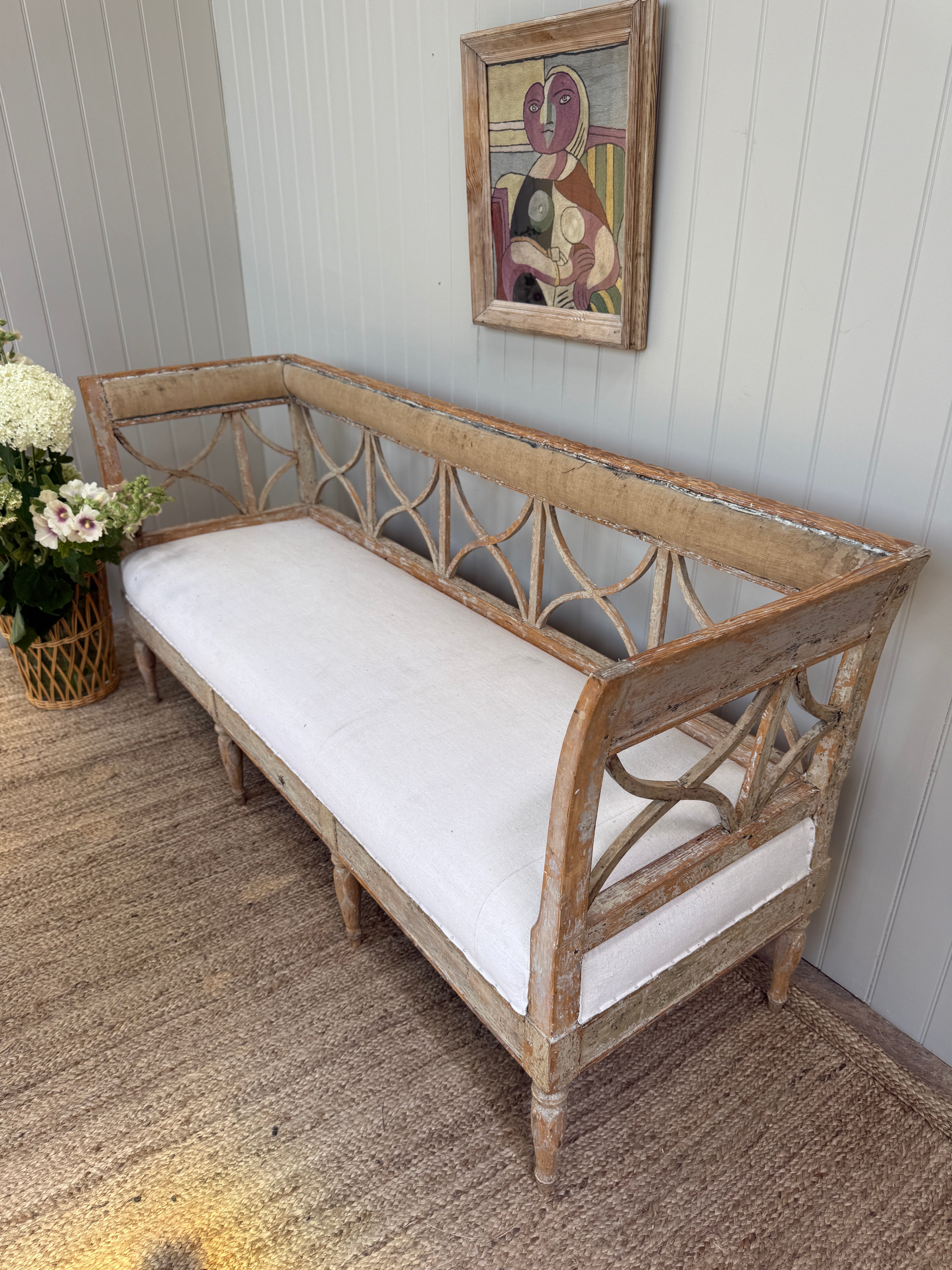 19th Century Swedish Gustavian Sofa Bench