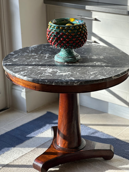 French Gueridon with Grey Marble Top