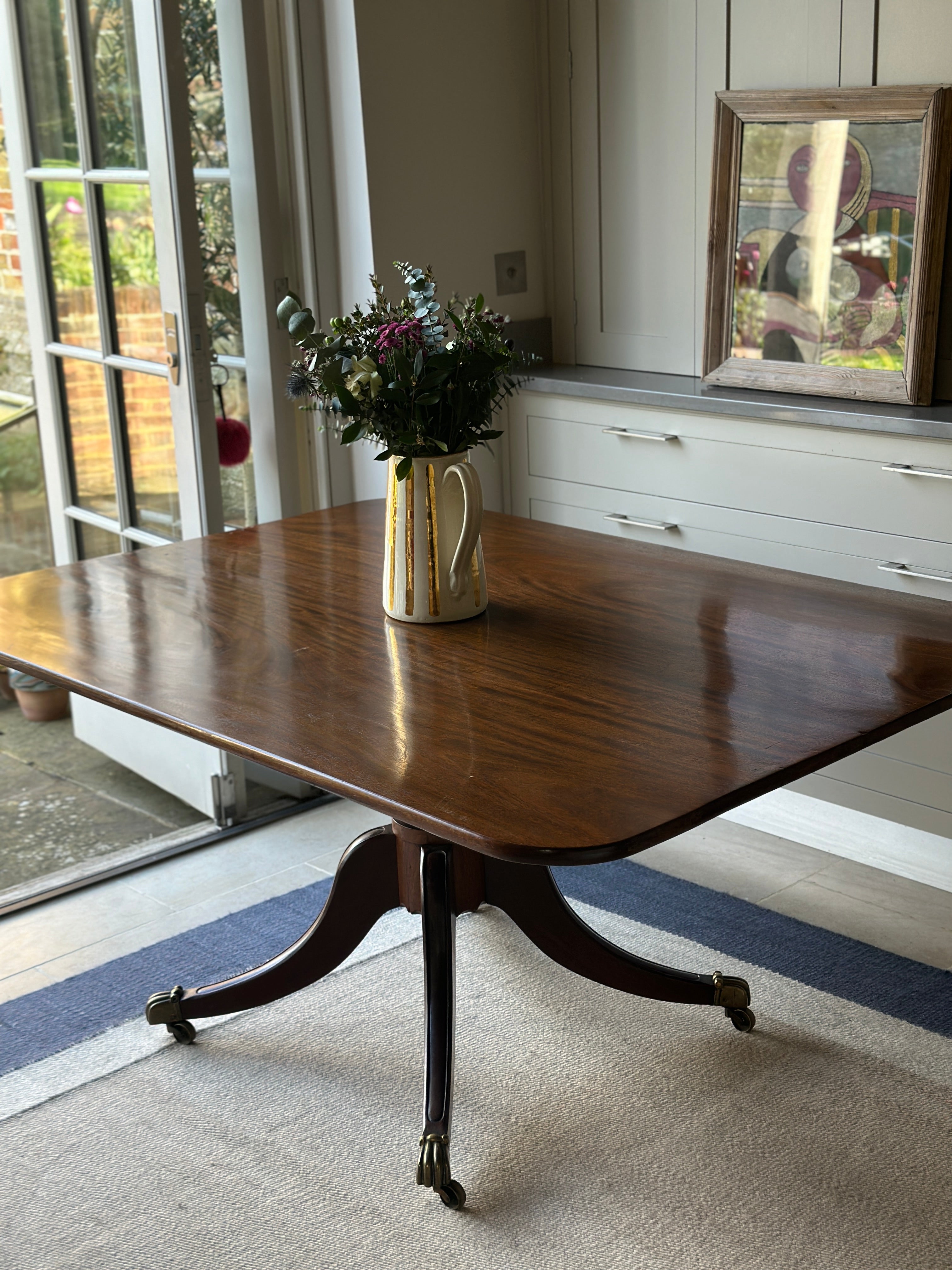 Large Regency Mahogany Tilt Top Table