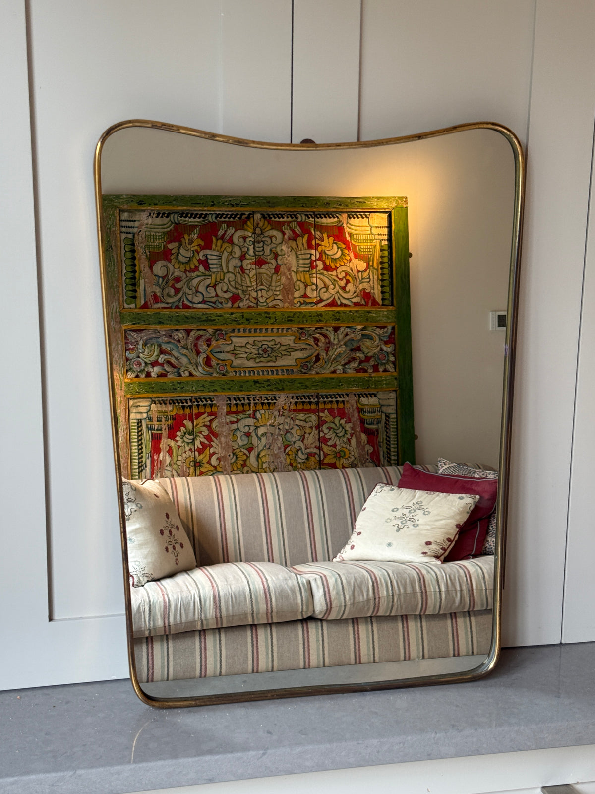 Small Italian Brass Shield Mirror 60x45cm