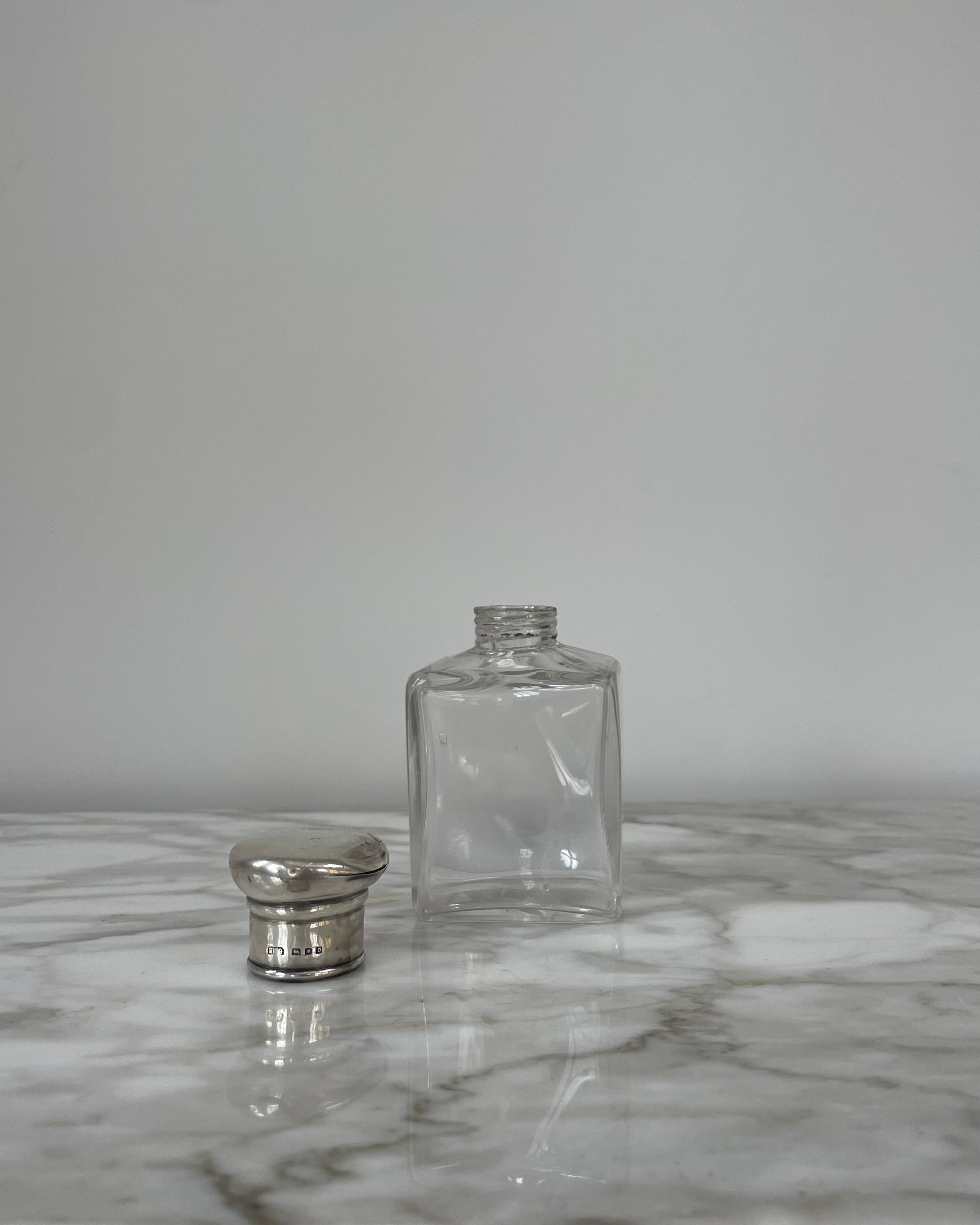 Silver Scent Bottle with Small Dent in the Lid