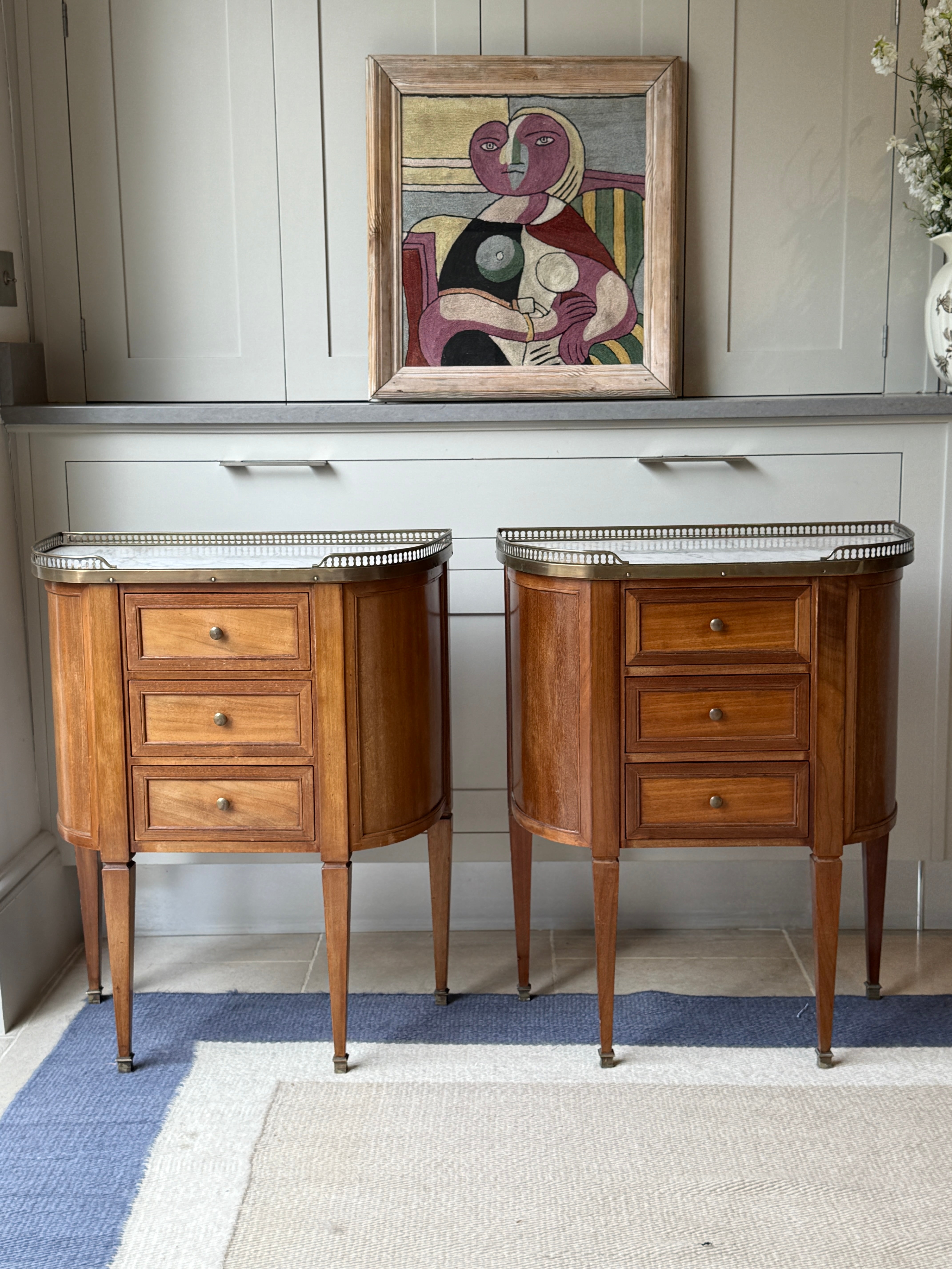 20th Century Marbled Topped Bedside Commodes