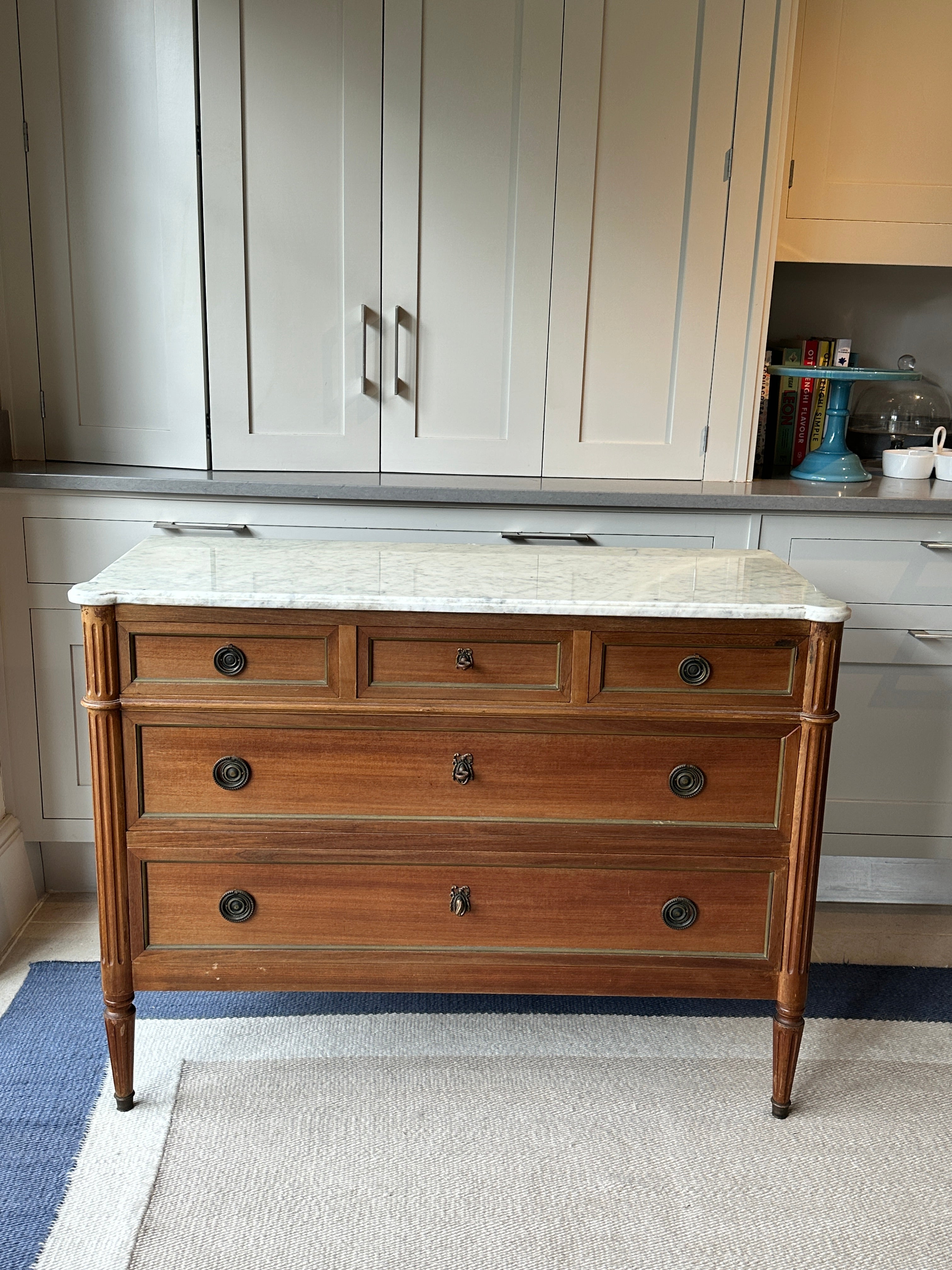 Small White Marble Topped Commode