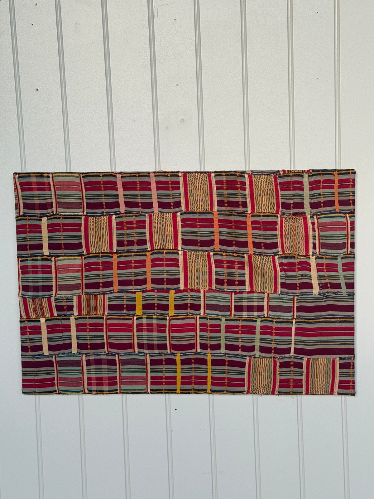 Framed Orange Ewe Textile from Togo Ghana