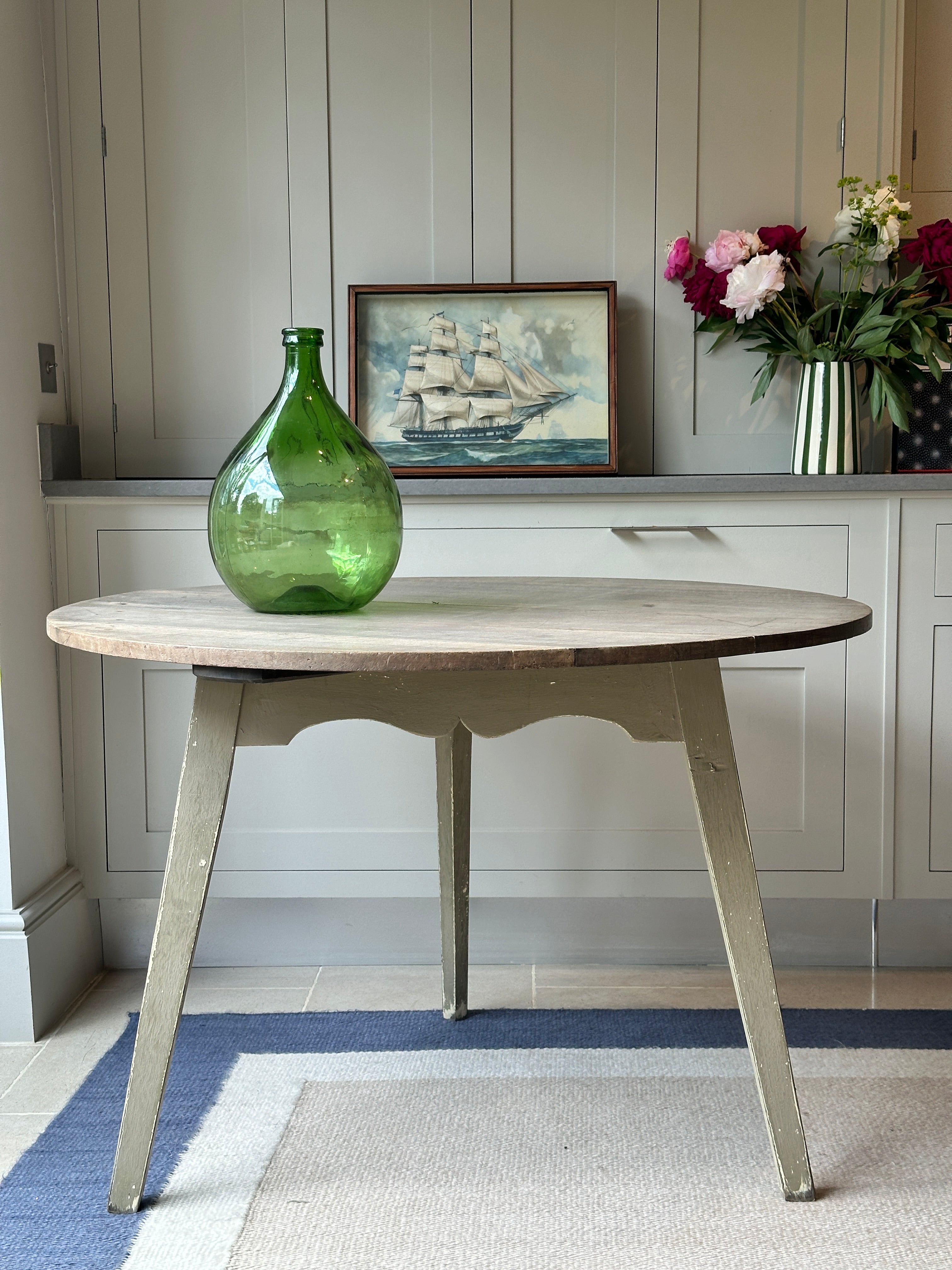 Vintage Large Pine Cricket Table