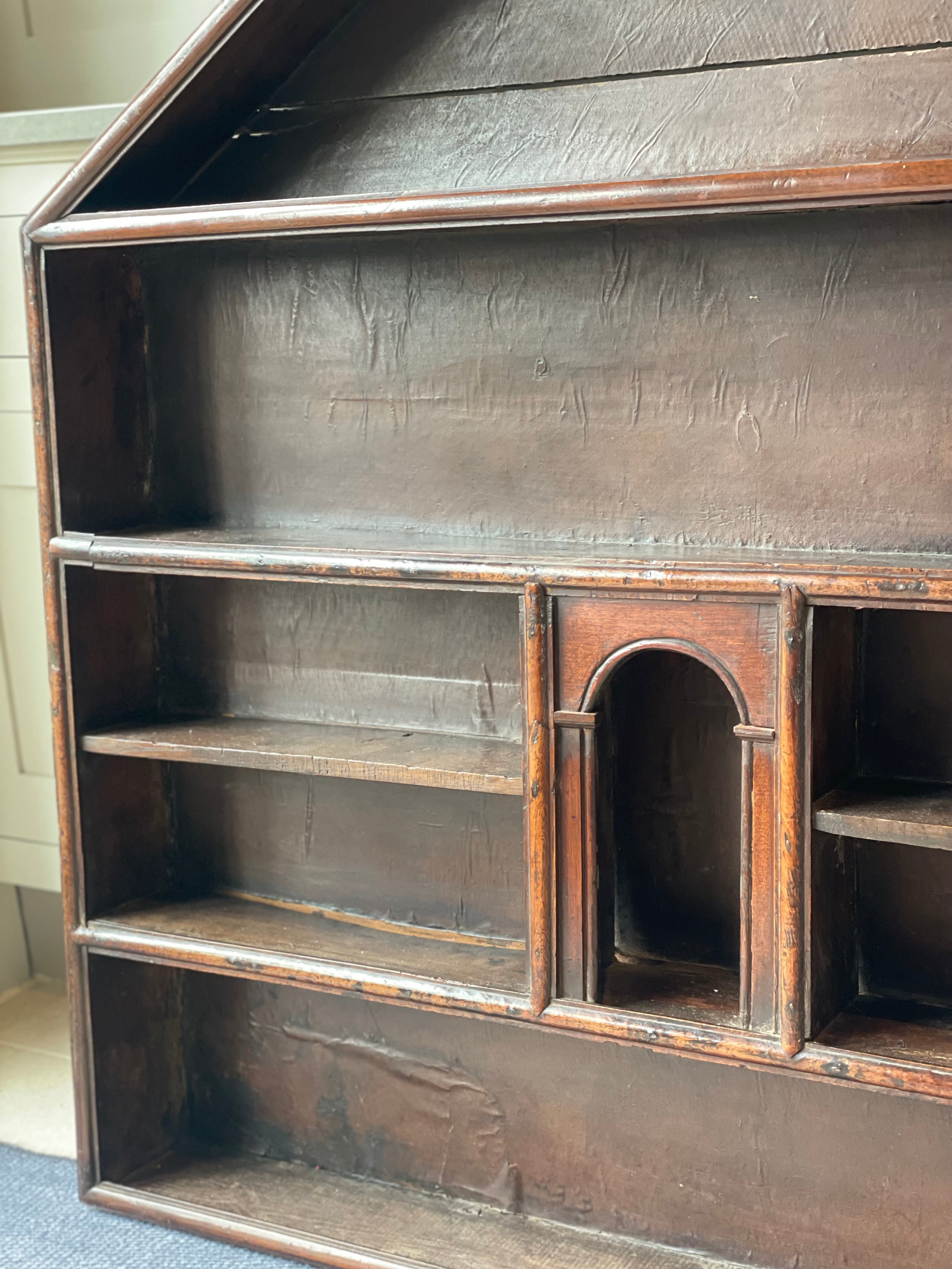 Dark Oak Wall Hanging Shelves in the Shape of a House