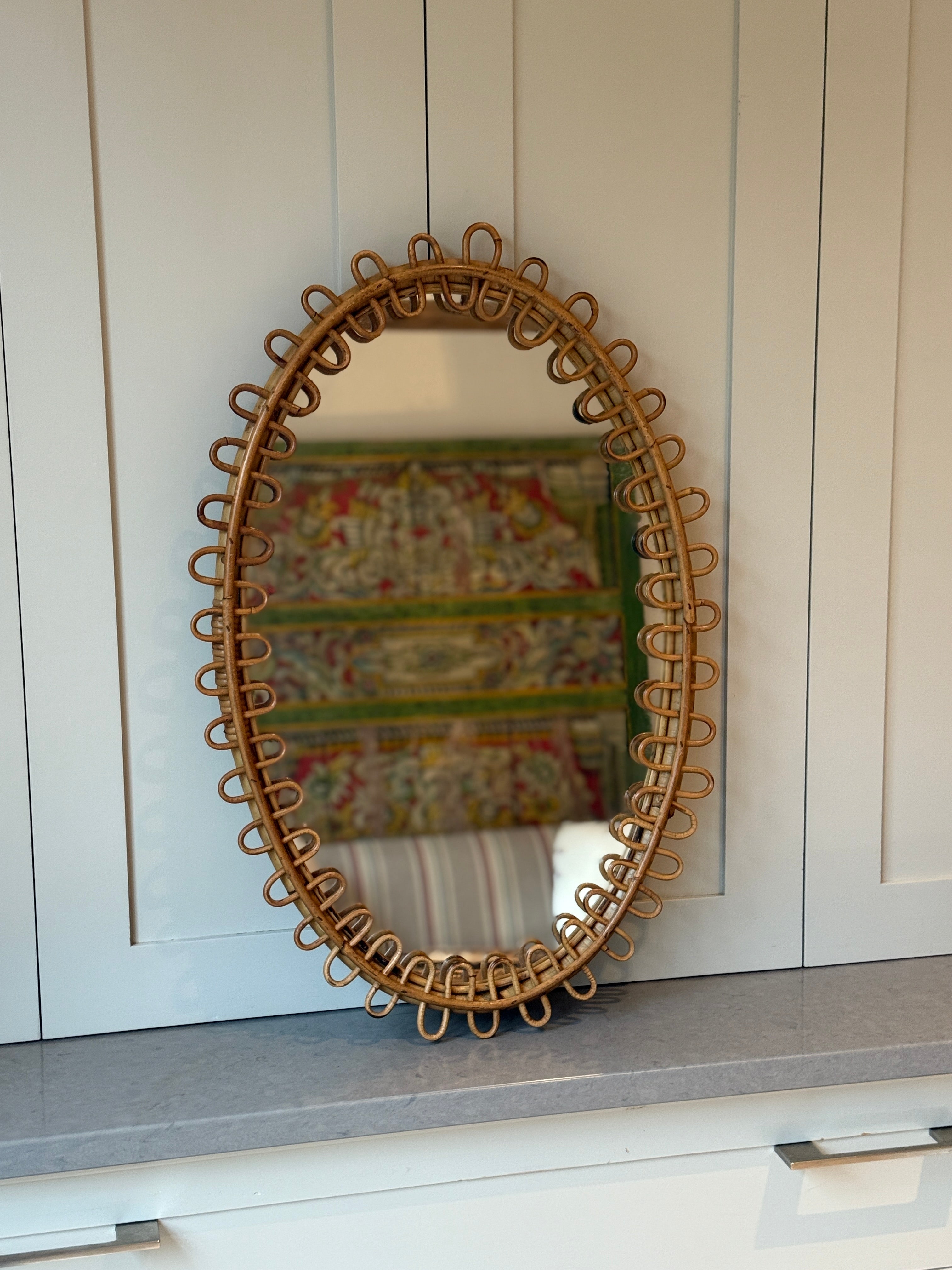 Oval Cane Albini Mirror