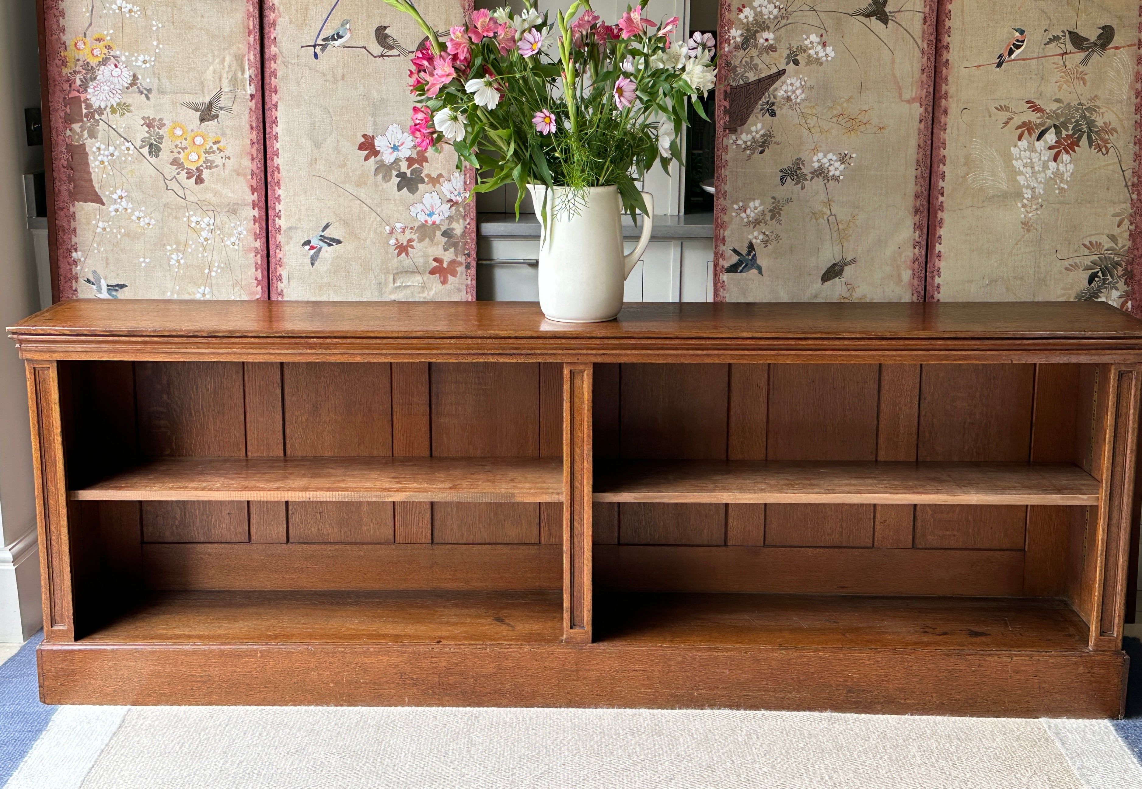 Solid Oak Low Library Bookcase