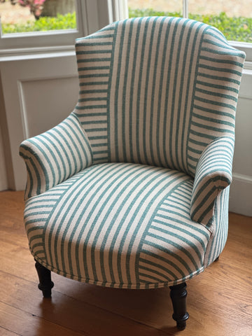French Chair in GG Olive Sacking Peacock