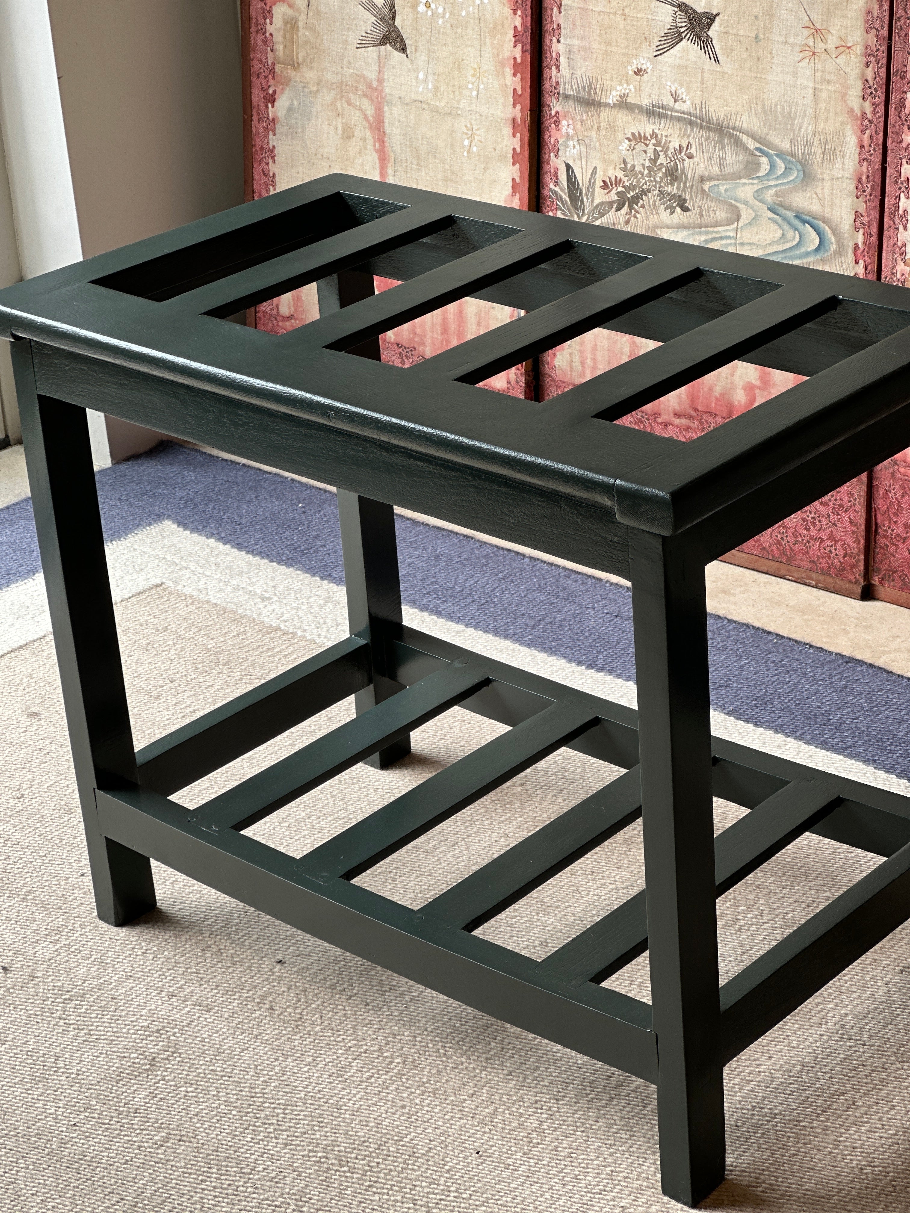 Vintage Oak Hotel Luggage Rack