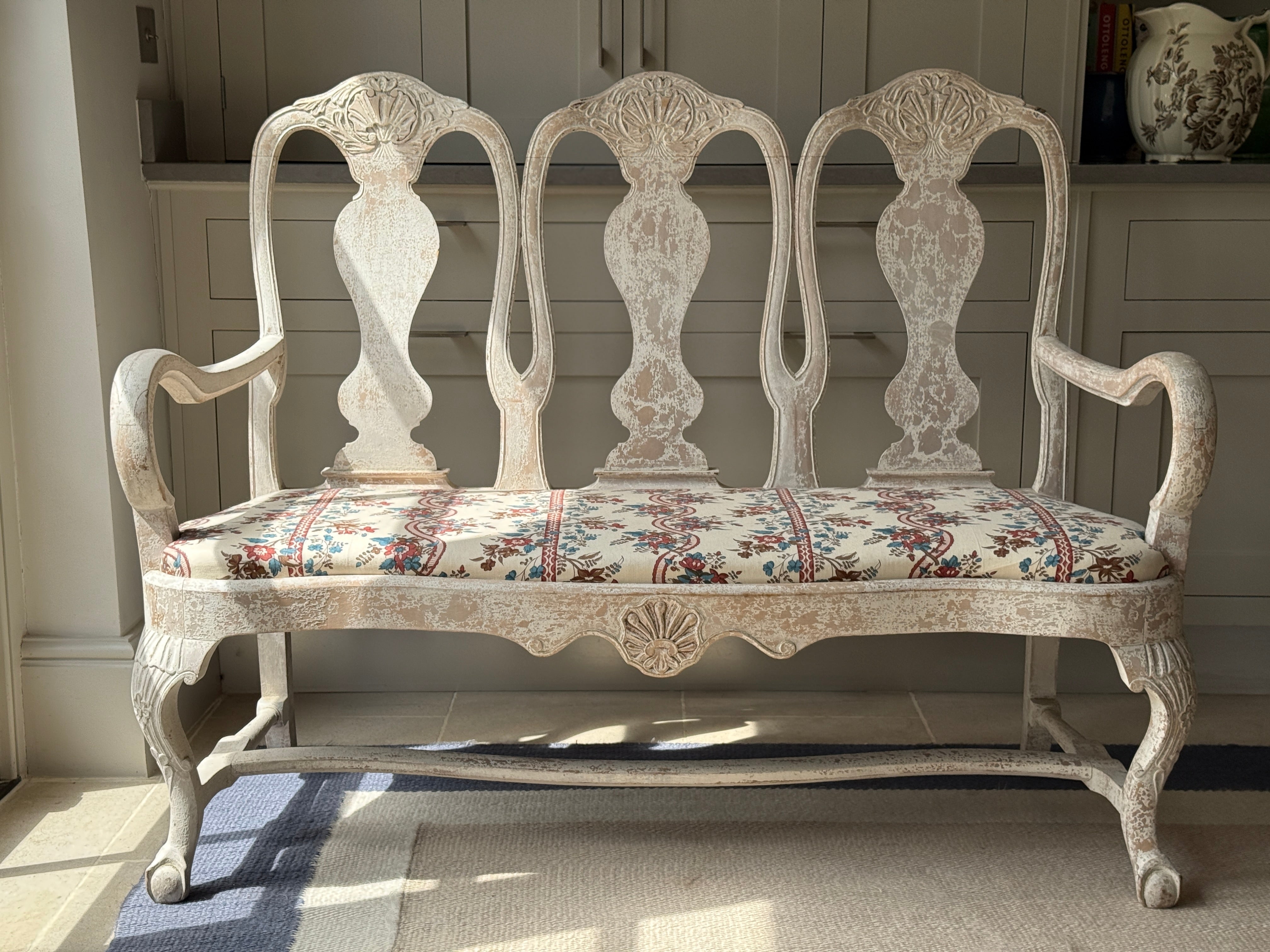 Late 19th Century Swedish Chaise with Compagnie D’Inde fabric