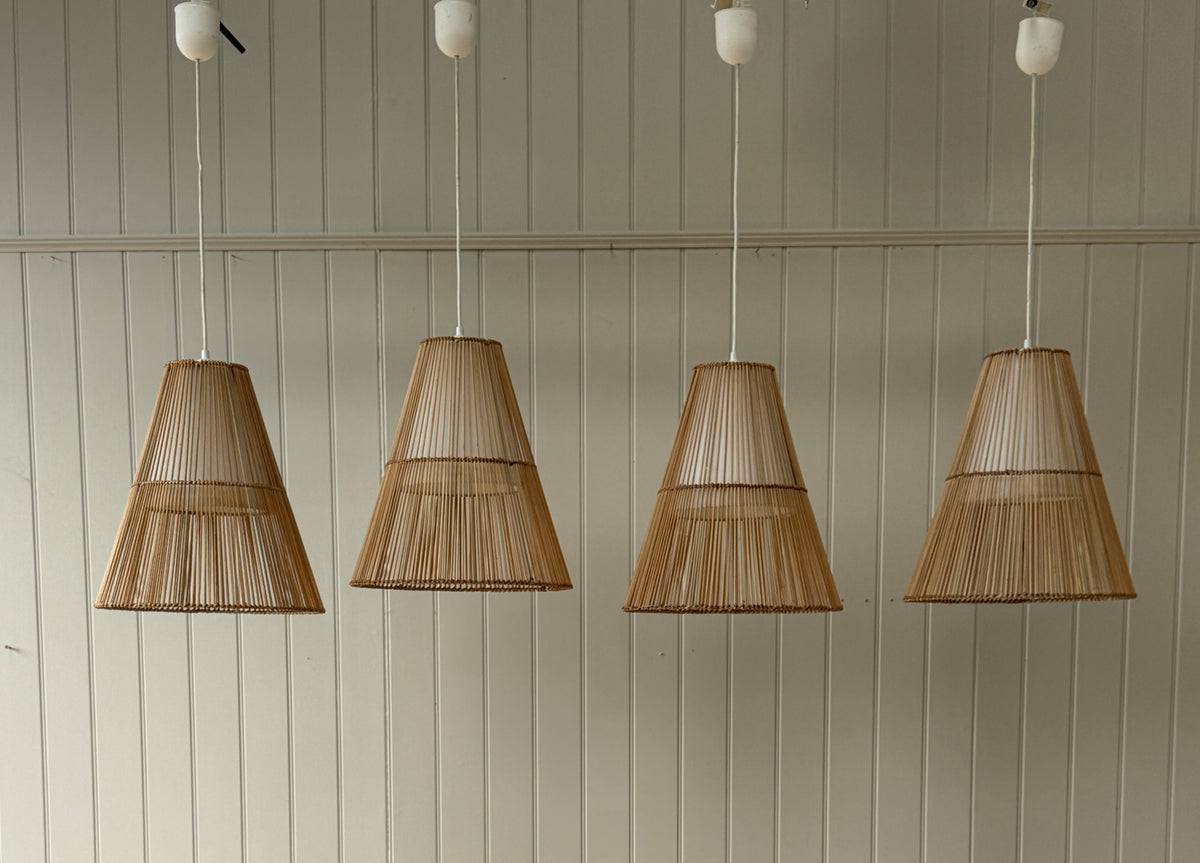 1970s Rattan Pendants