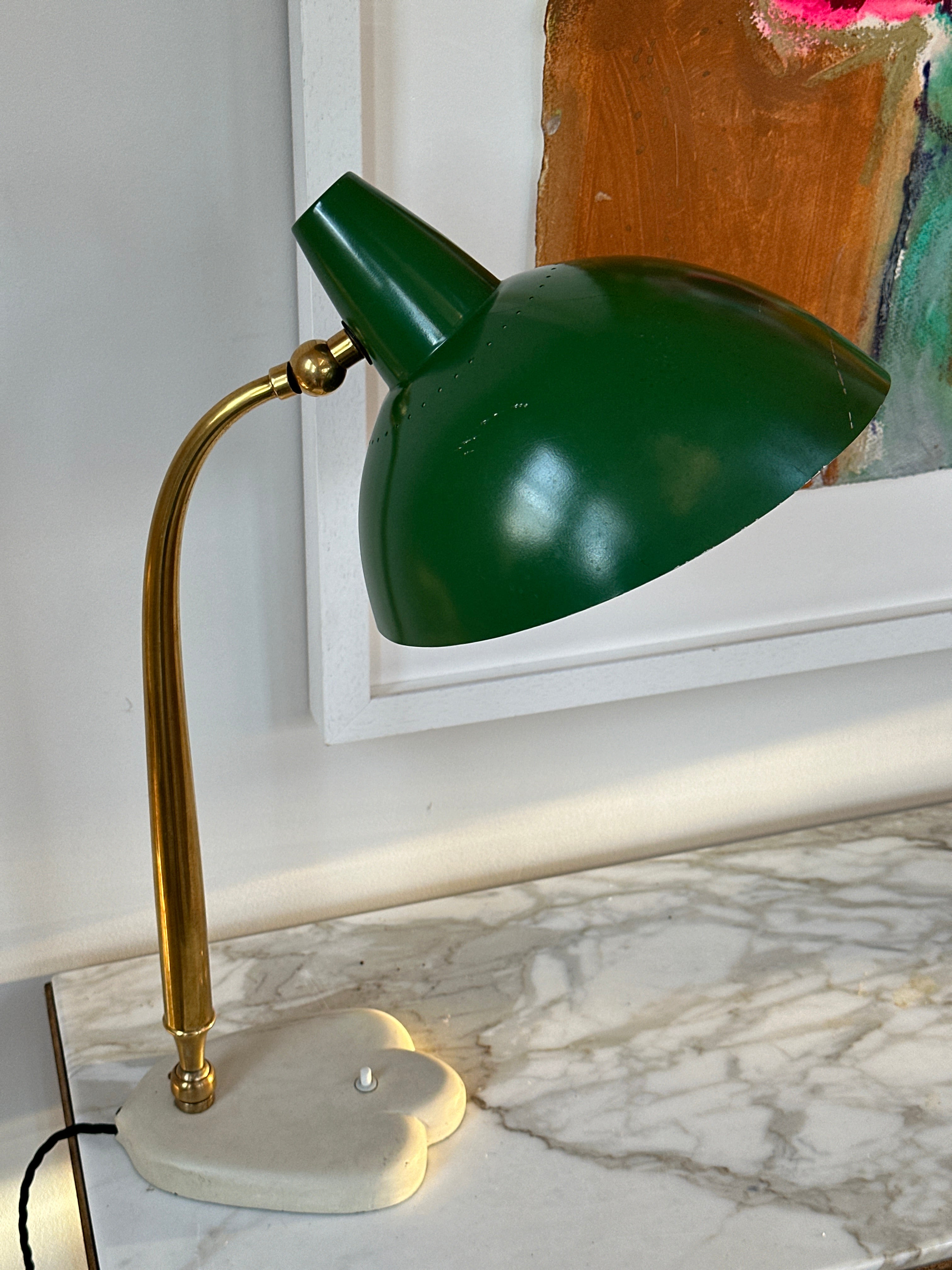 DF- Green 1950s Desk Lamp by Stilnovo