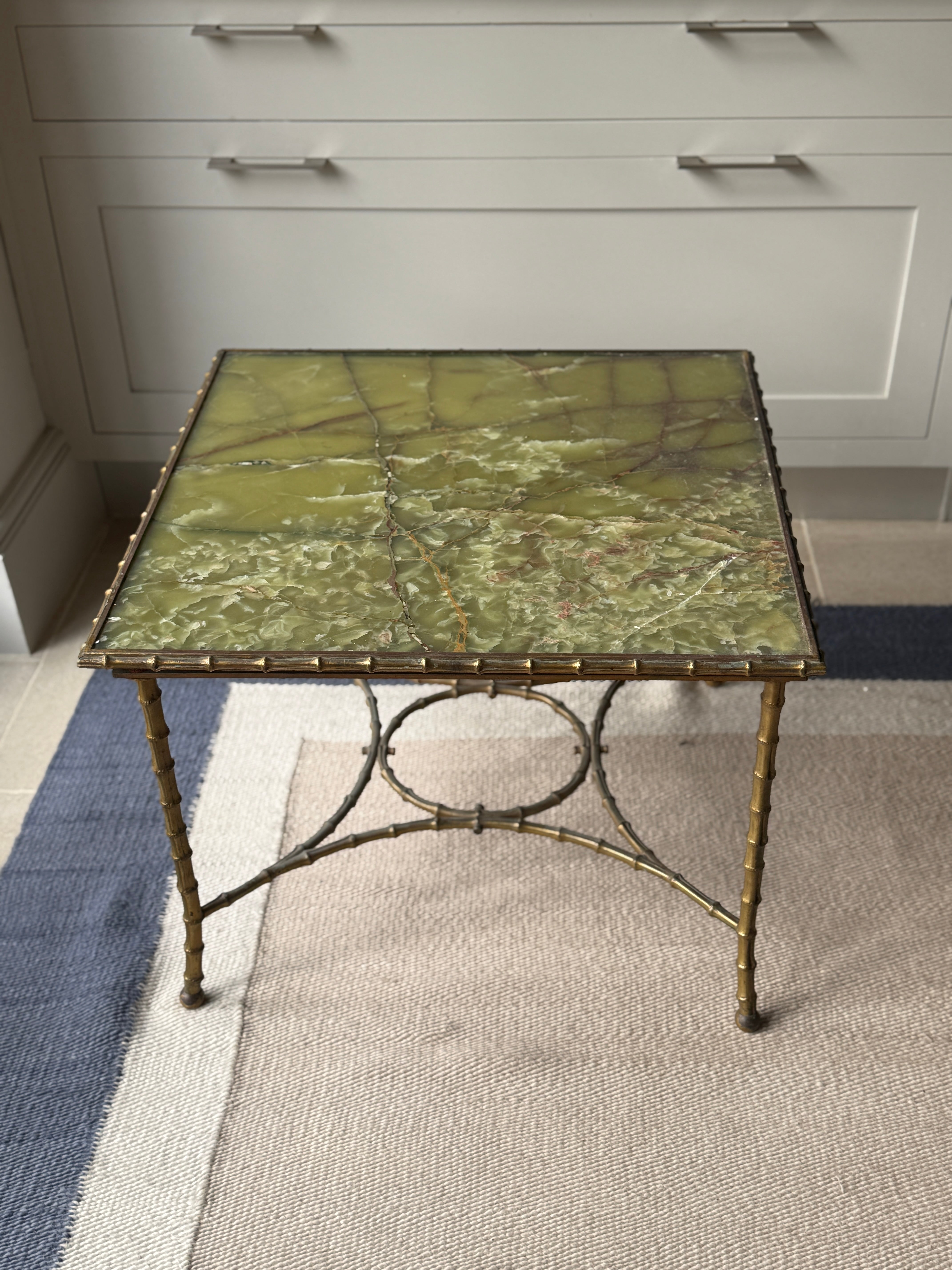 French Bronze  and Onyx Coffee Table