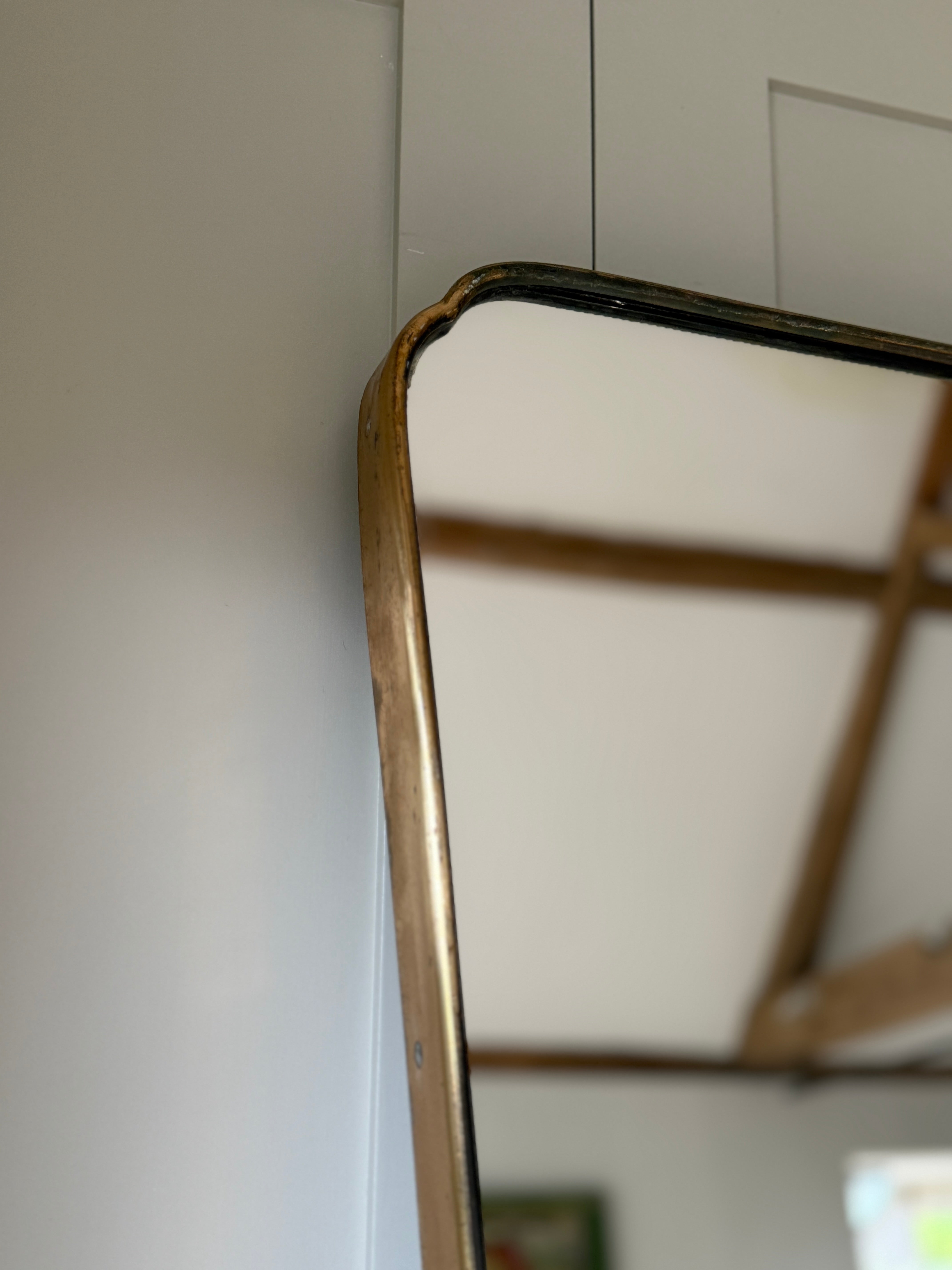 Very Large Italian Brass Shield Mirror (110 x 99.5cm)